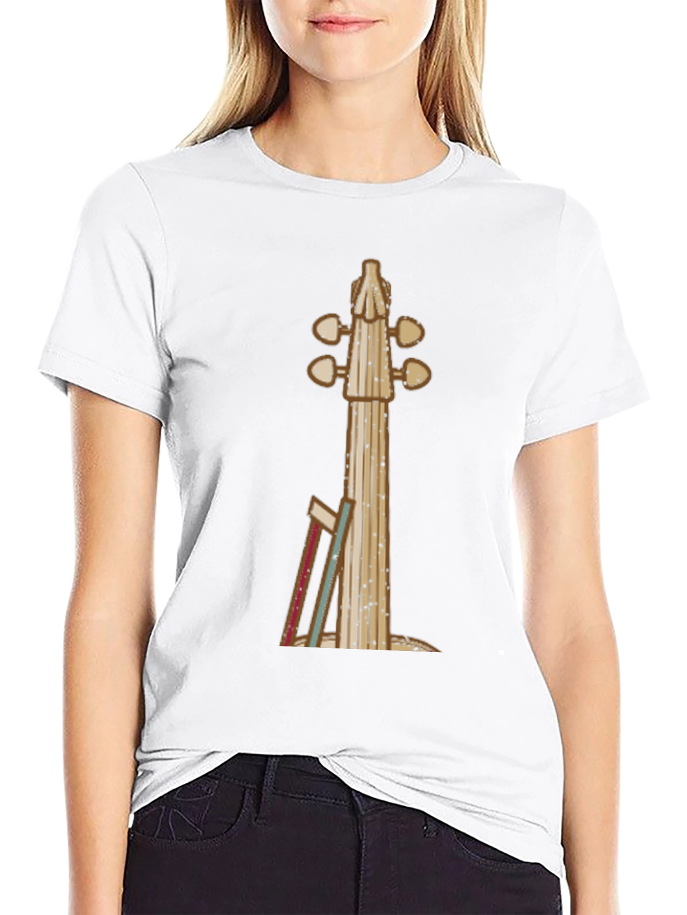 Violin Neck Graphic Tee