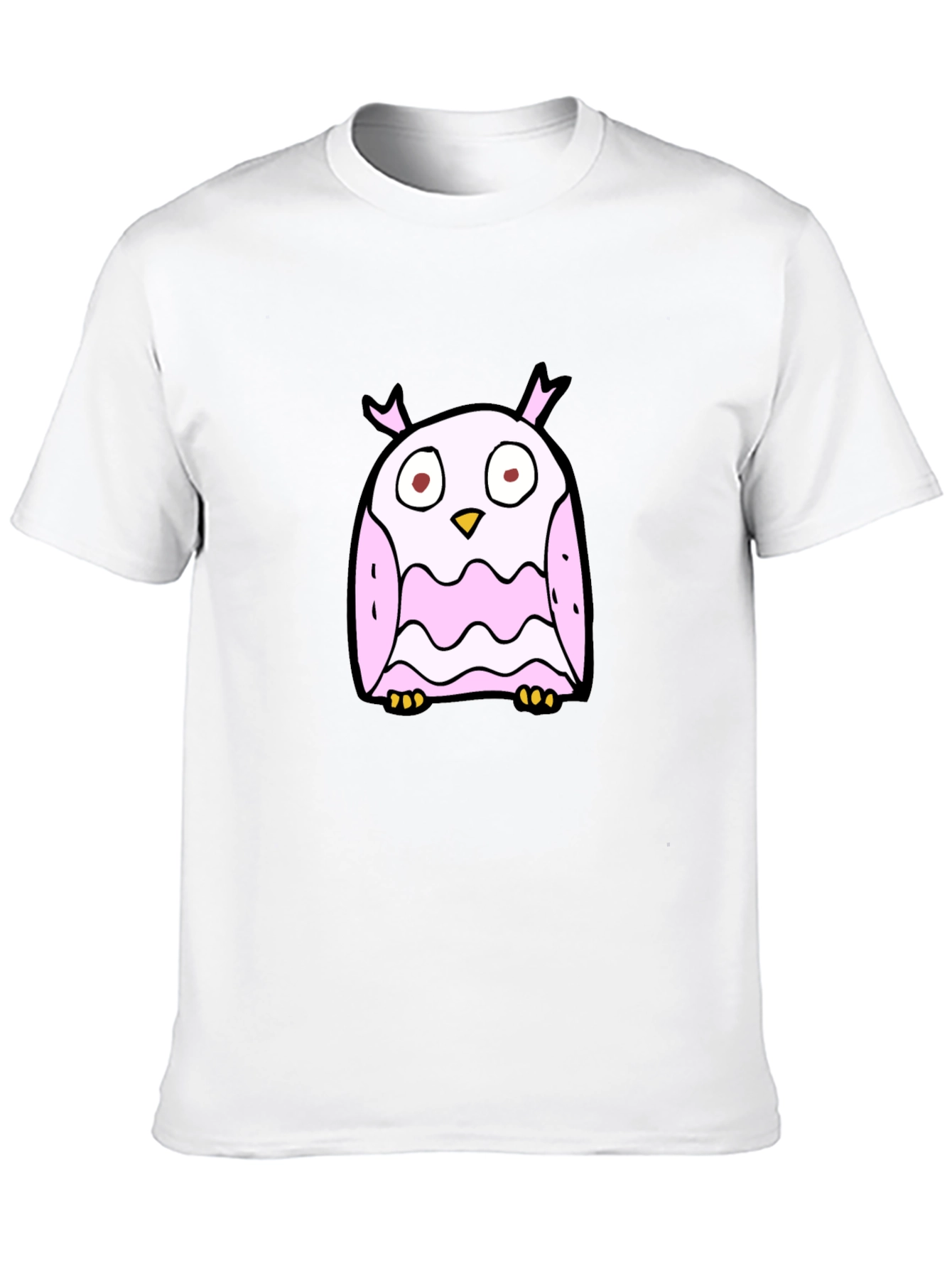 Cartoon Owl Graphic Black T-Shirt