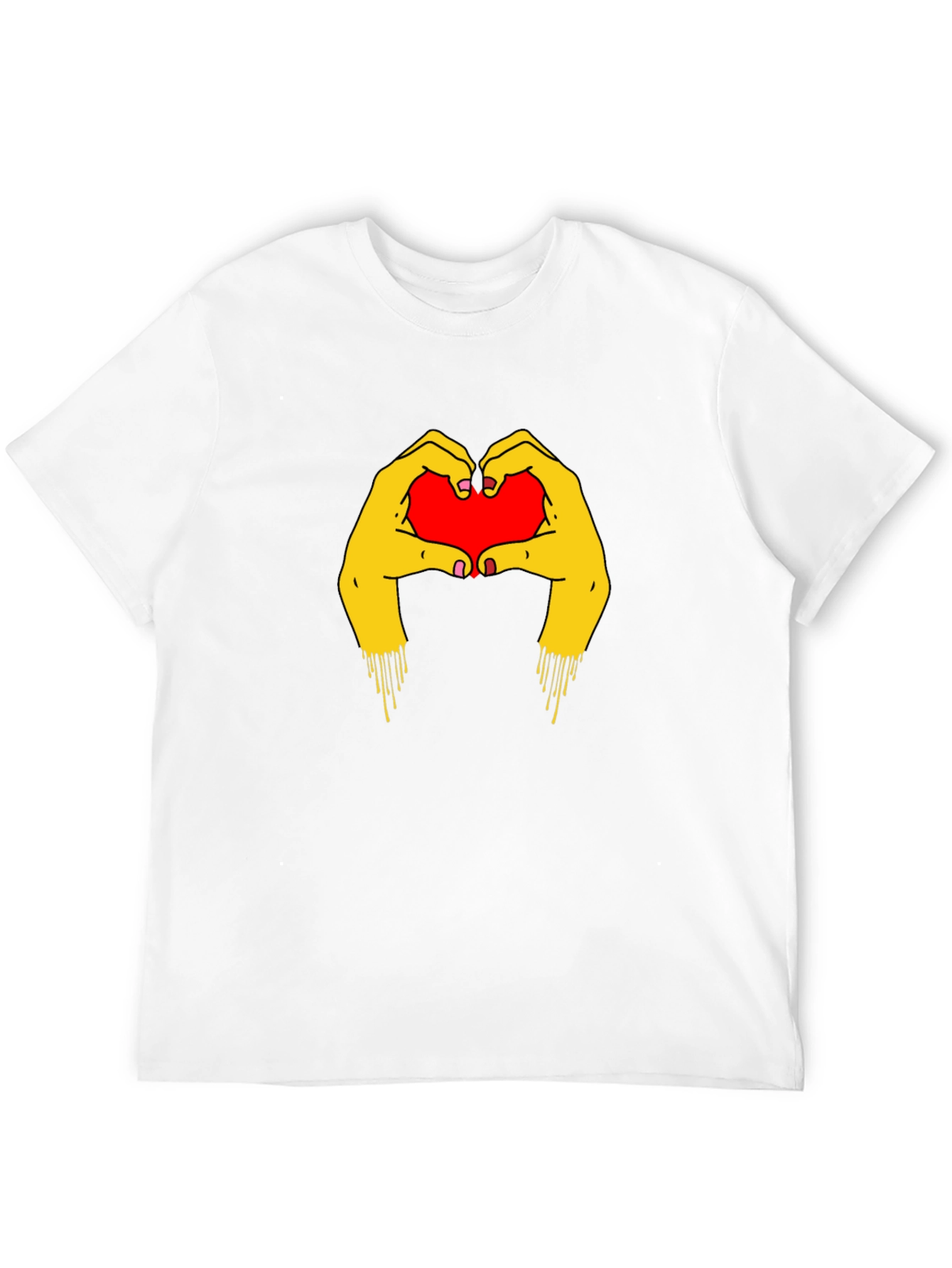Heart Hands Graphic Tee - Trendy Black T-Shirt