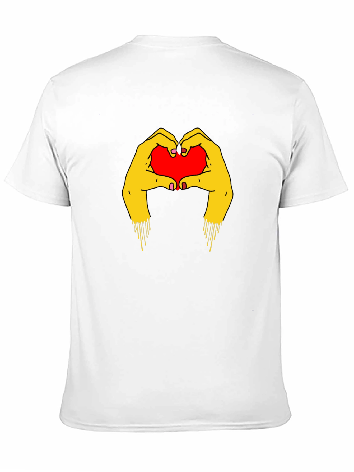 Heart Hands Graphic Tee - Trendy Black T-Shirt
