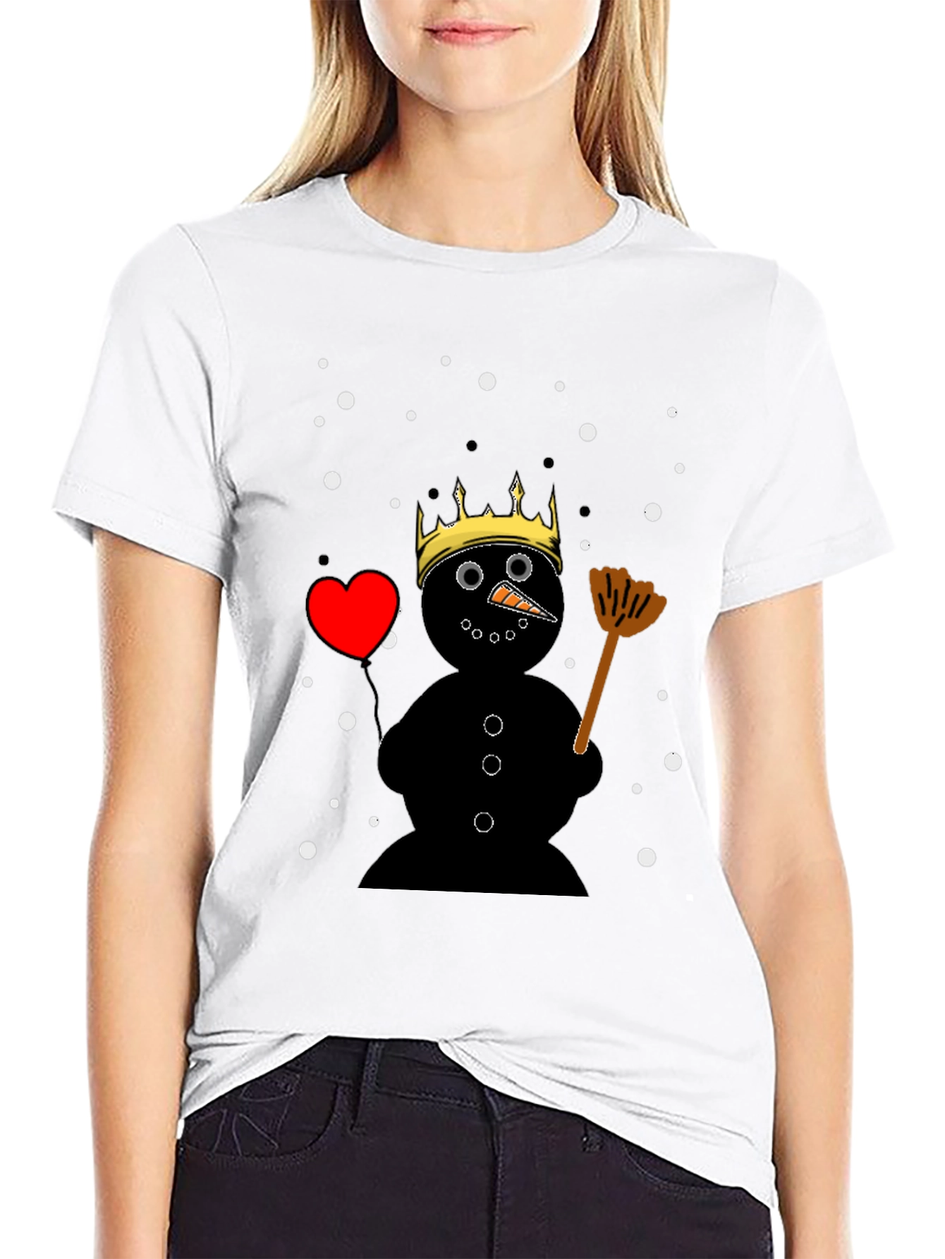 Snowman King Graphic Tee - Winter Holiday T-Shirt