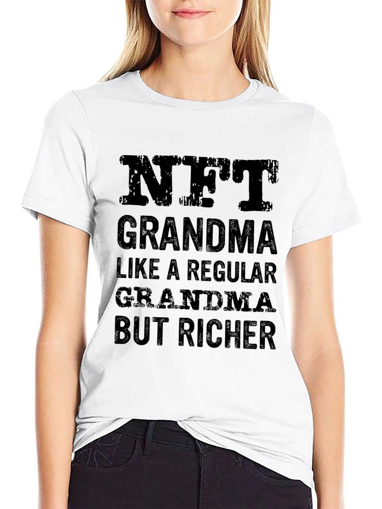 NFT Grandma Black Graphic T-Shirt