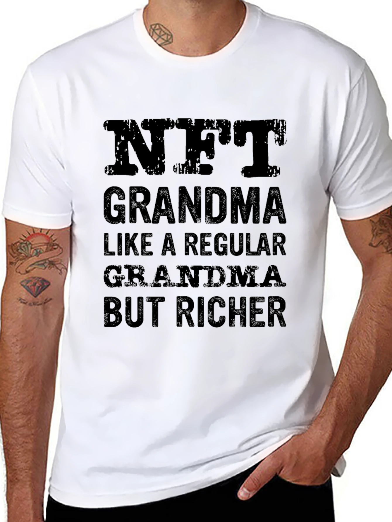 NFT Grandma Black Graphic T-Shirt
