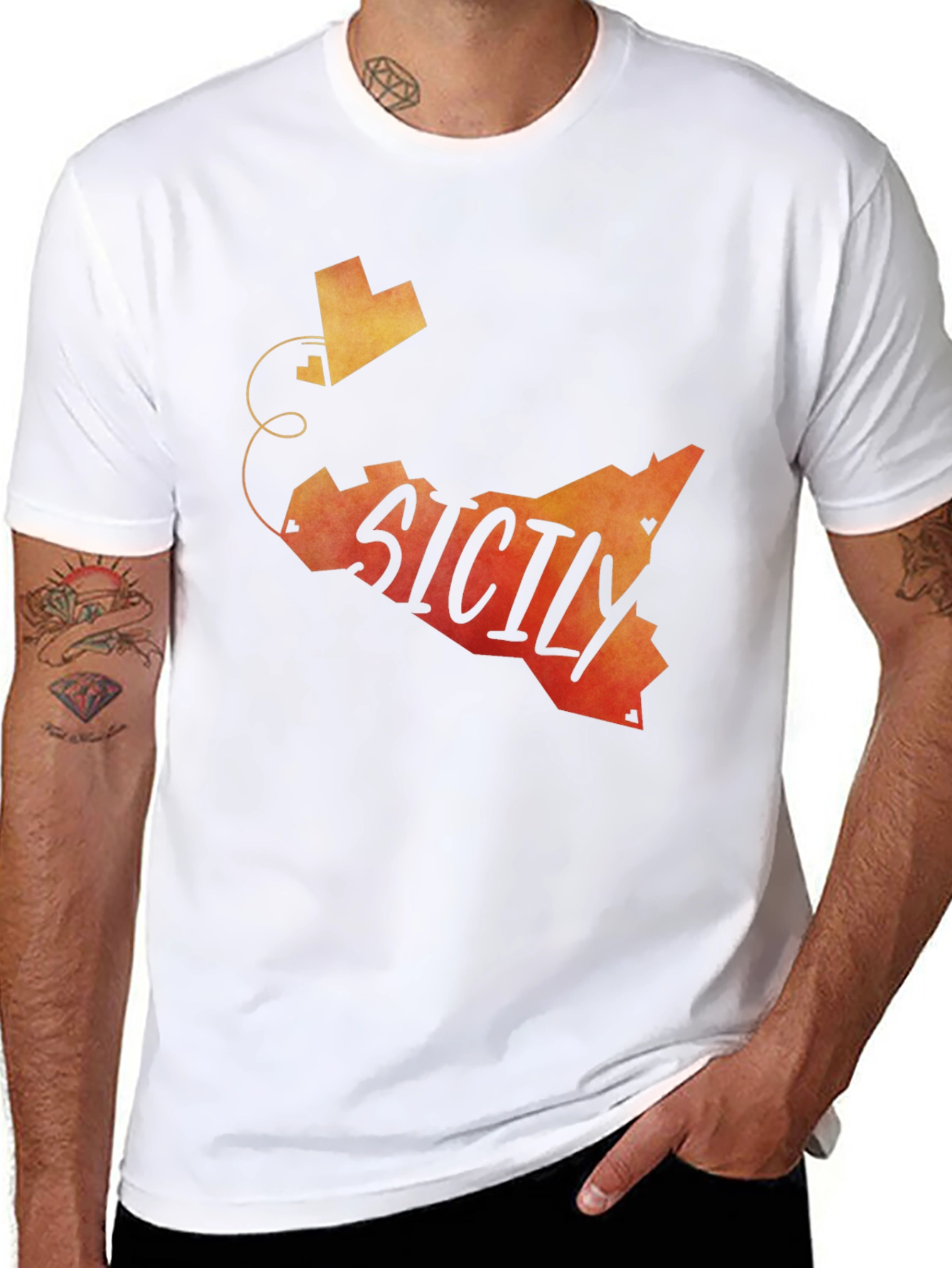 Sicily Map Graphic Tee - Stylish Travel Shirt