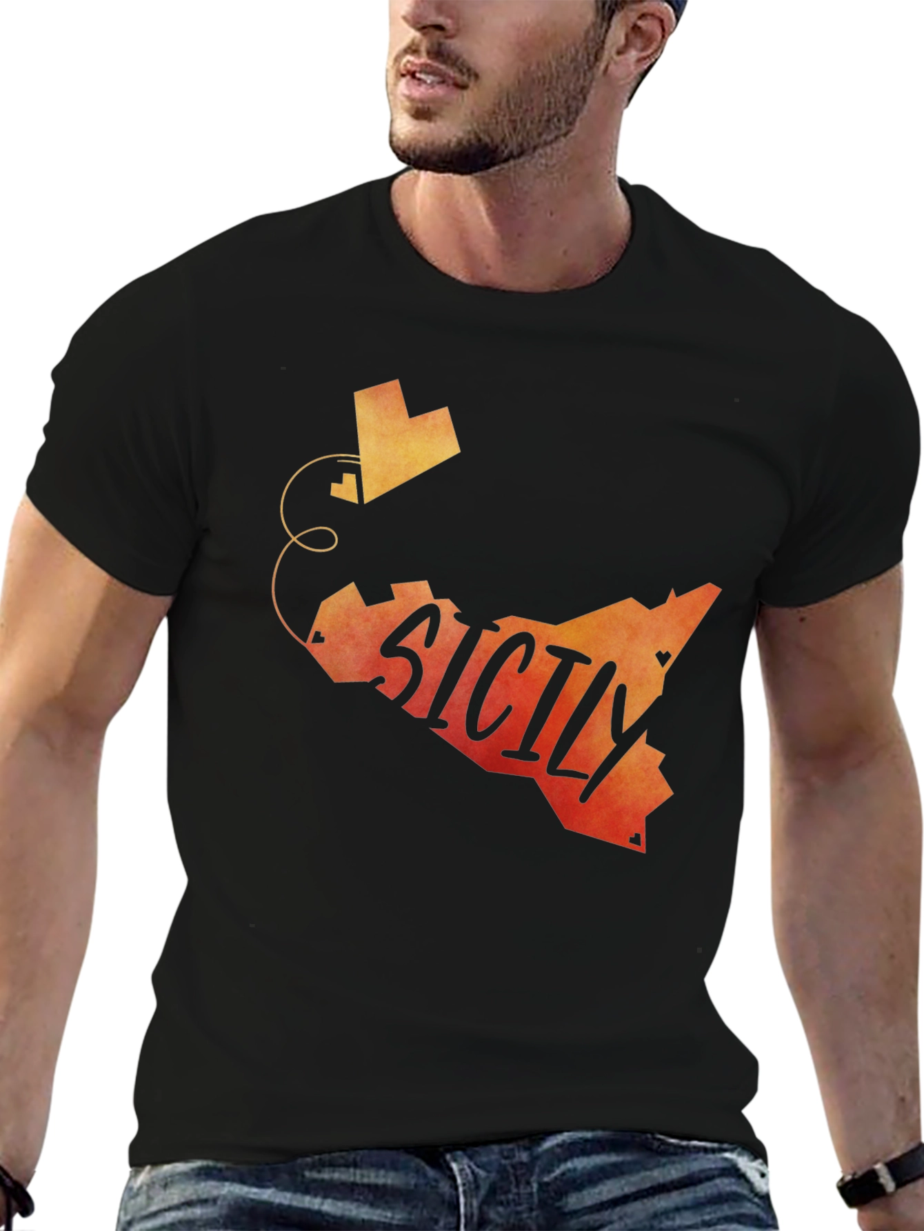 Sicily Map Graphic Tee - Stylish Travel Shirt