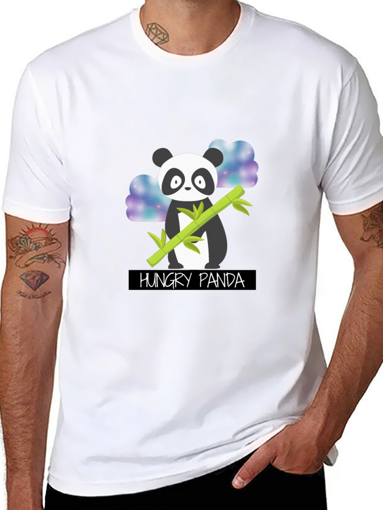 Hungry Panda Graphic T-Shirt - Black Cotton Tee