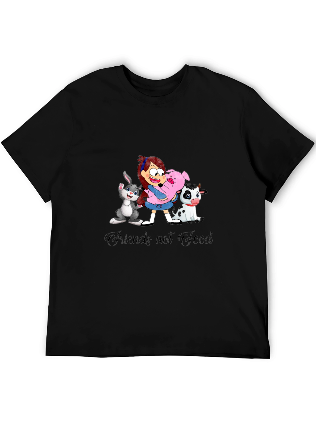 Friends Not Food Black Graphic T-Shirt