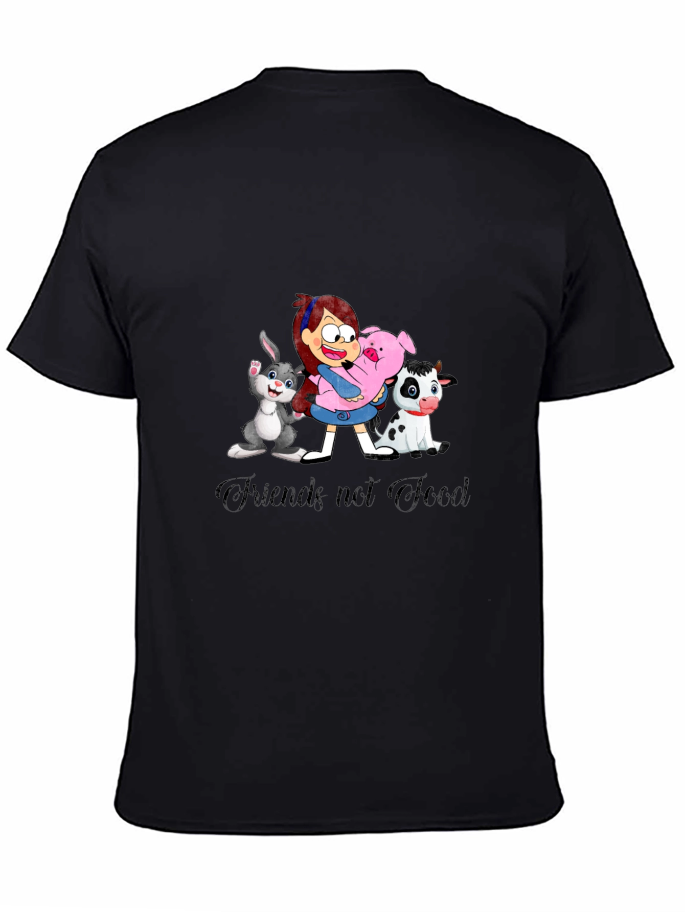 Friends Not Food Black Graphic T-Shirt