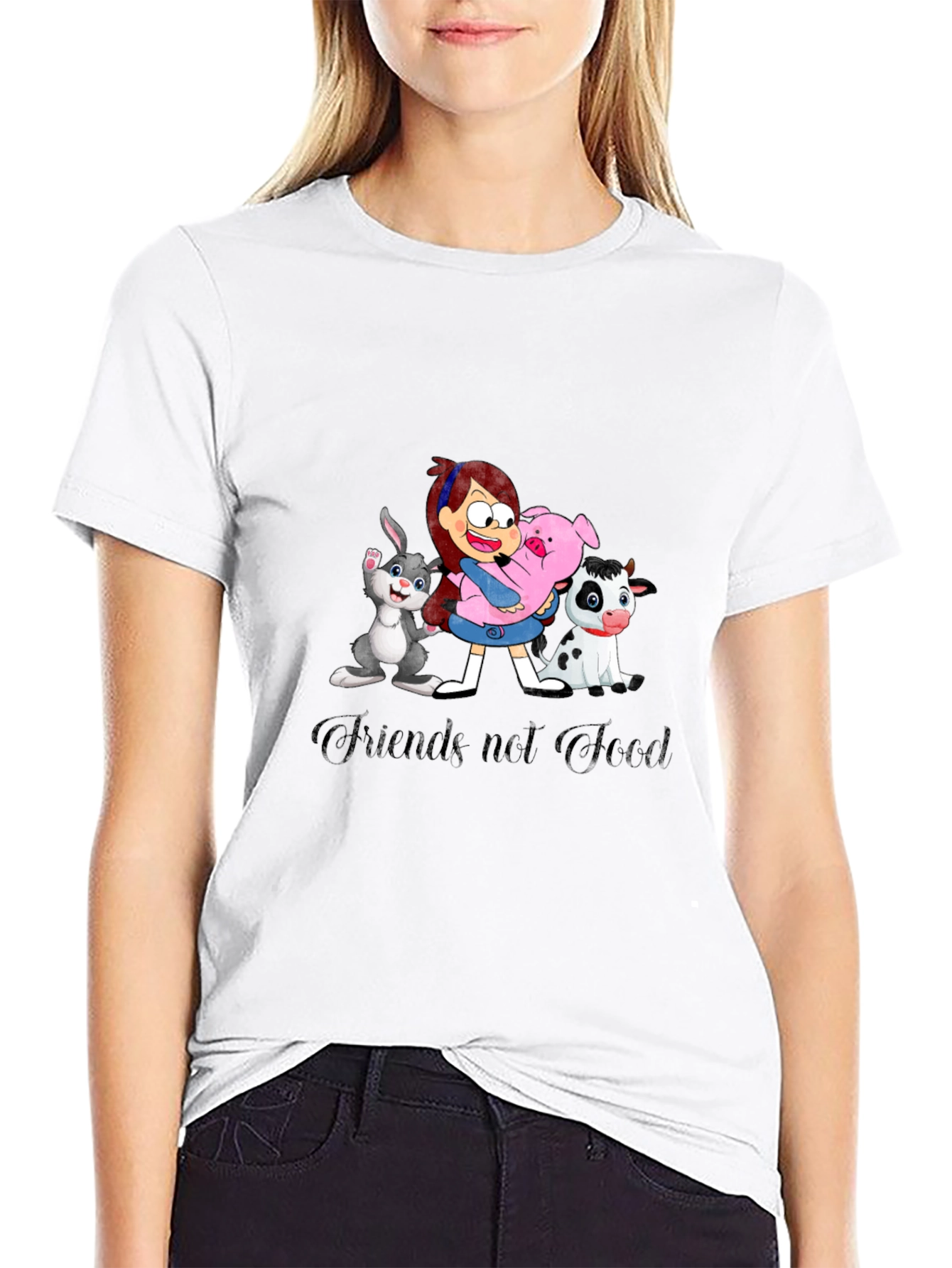Friends Not Food Black Graphic T-Shirt