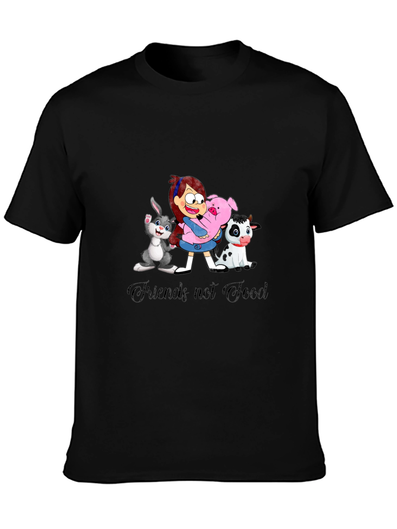 Friends Not Food Black Graphic T-Shirt