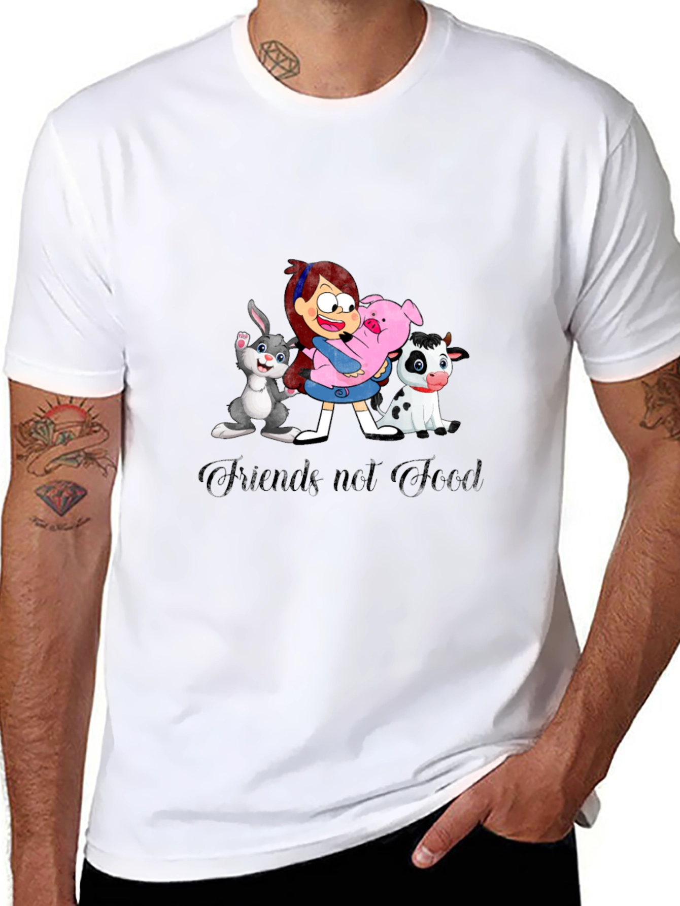 Friends Not Food Black Graphic T-Shirt