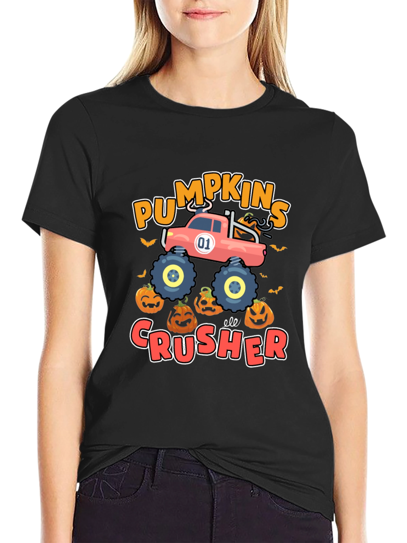 Pumpkin Crusher T-Shirt - Halloween Monster Truck