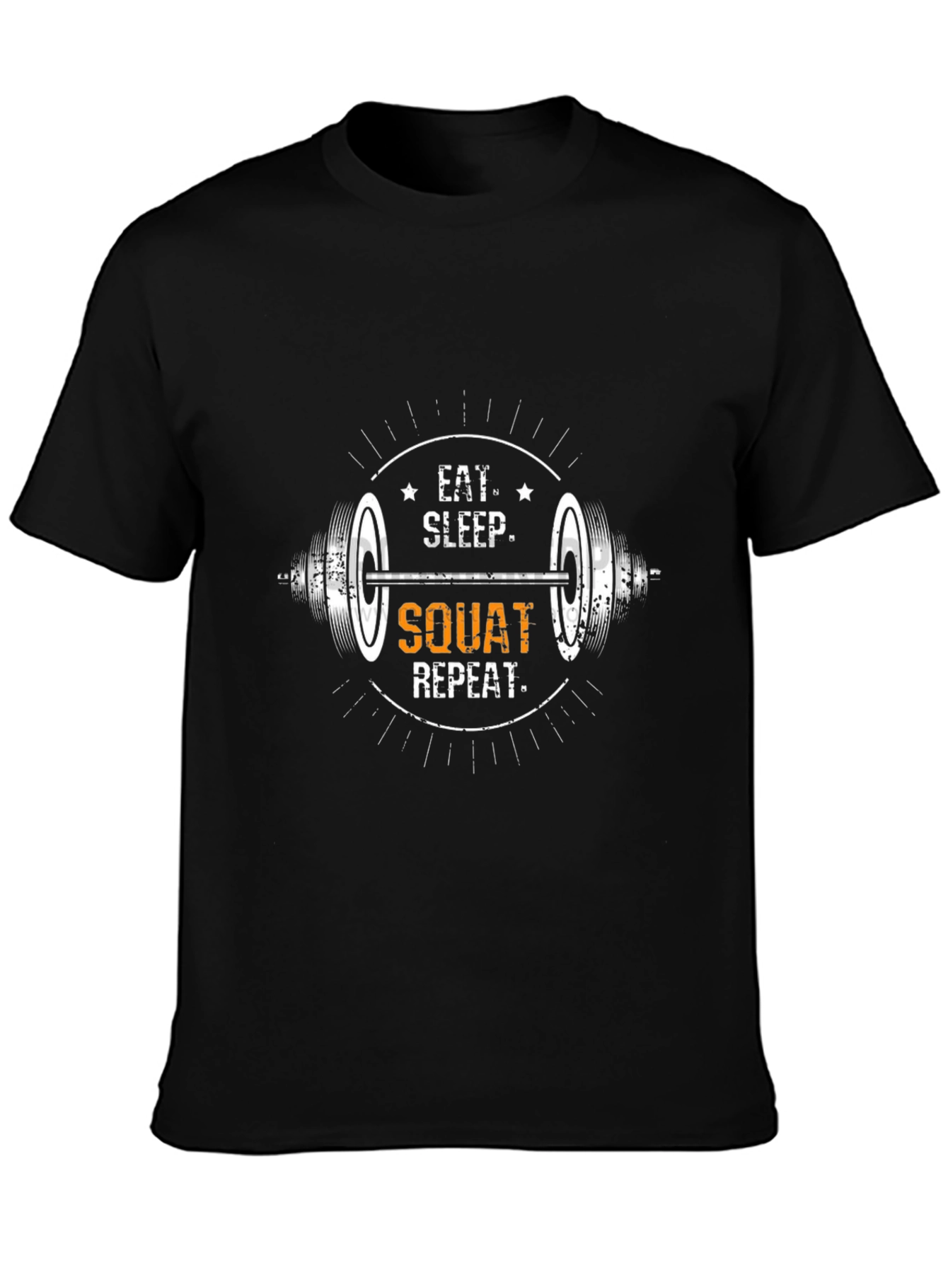 Eat Sleep Squat Repeat Black T-Shirt