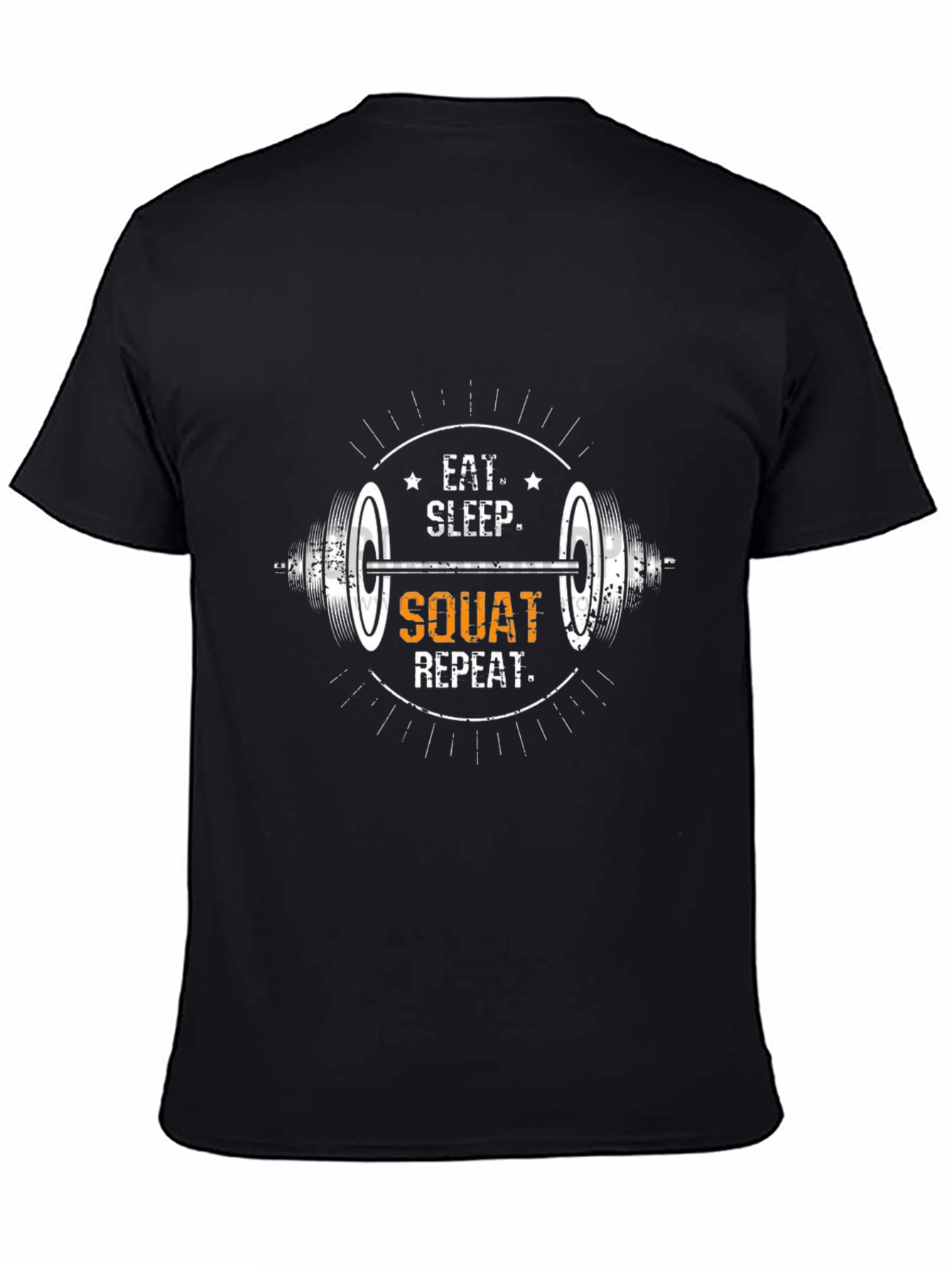 Eat Sleep Squat Repeat Black T-Shirt