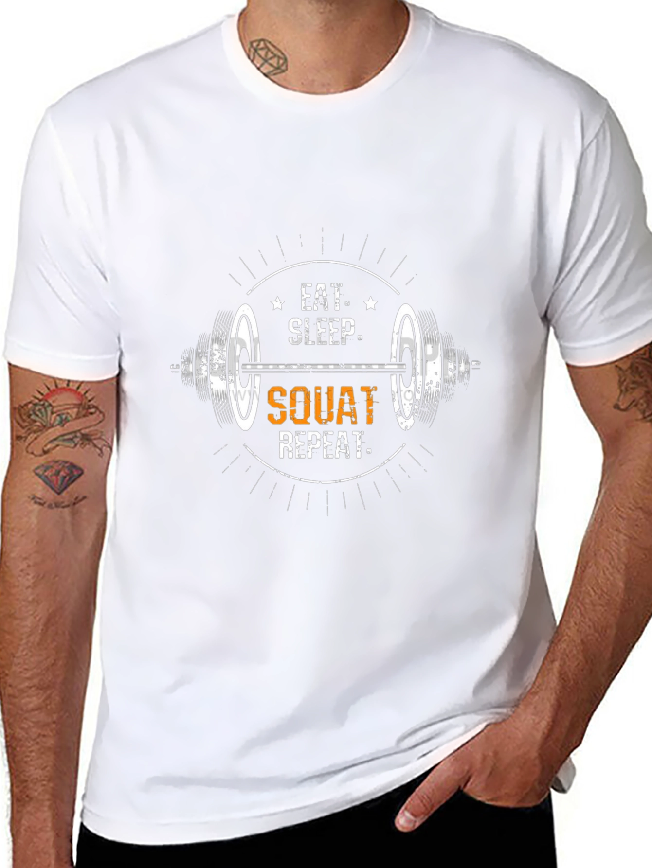 Eat Sleep Squat Repeat Black T-Shirt