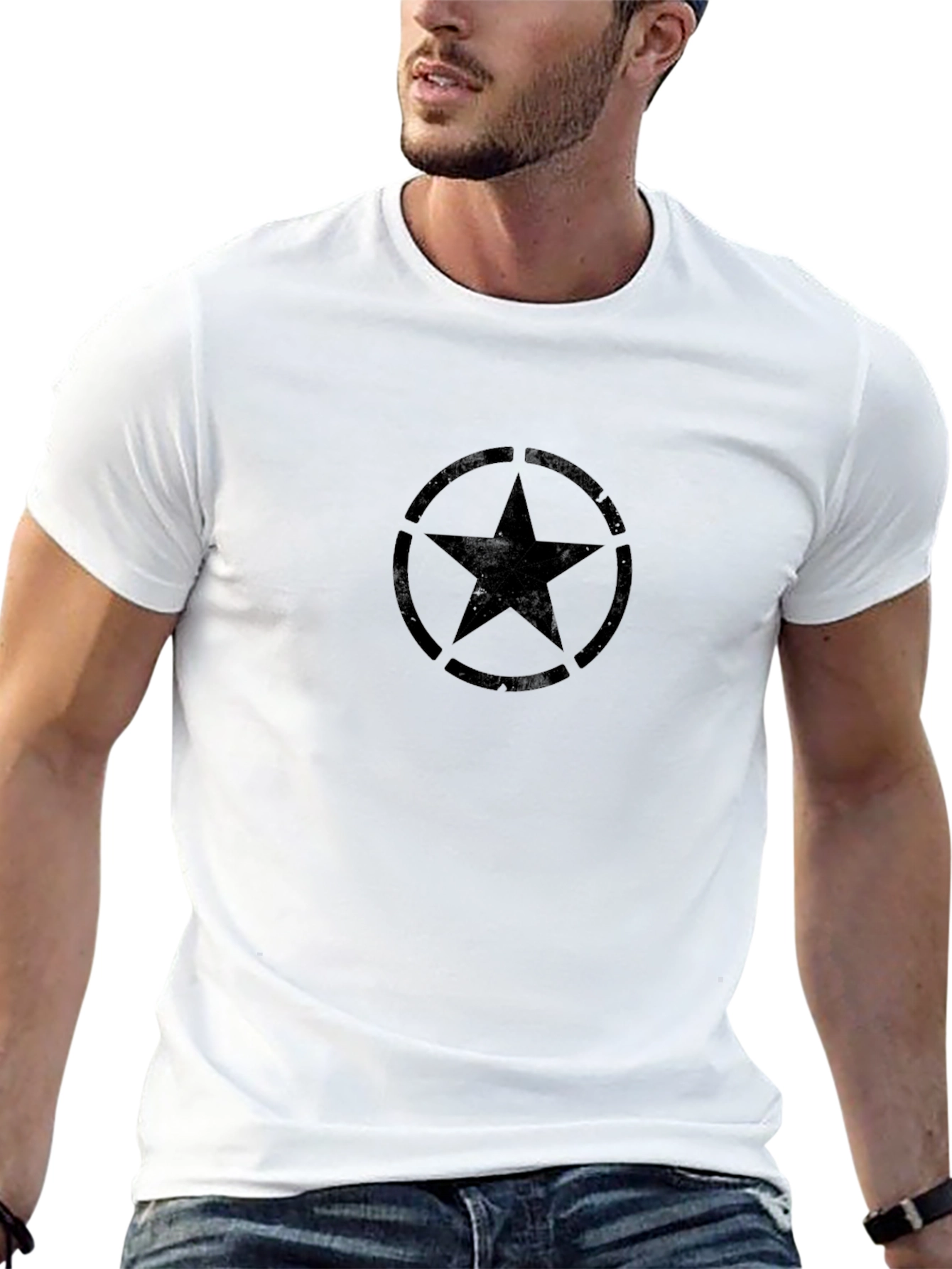 Black Star Graphic Crew Neck T-Shirt