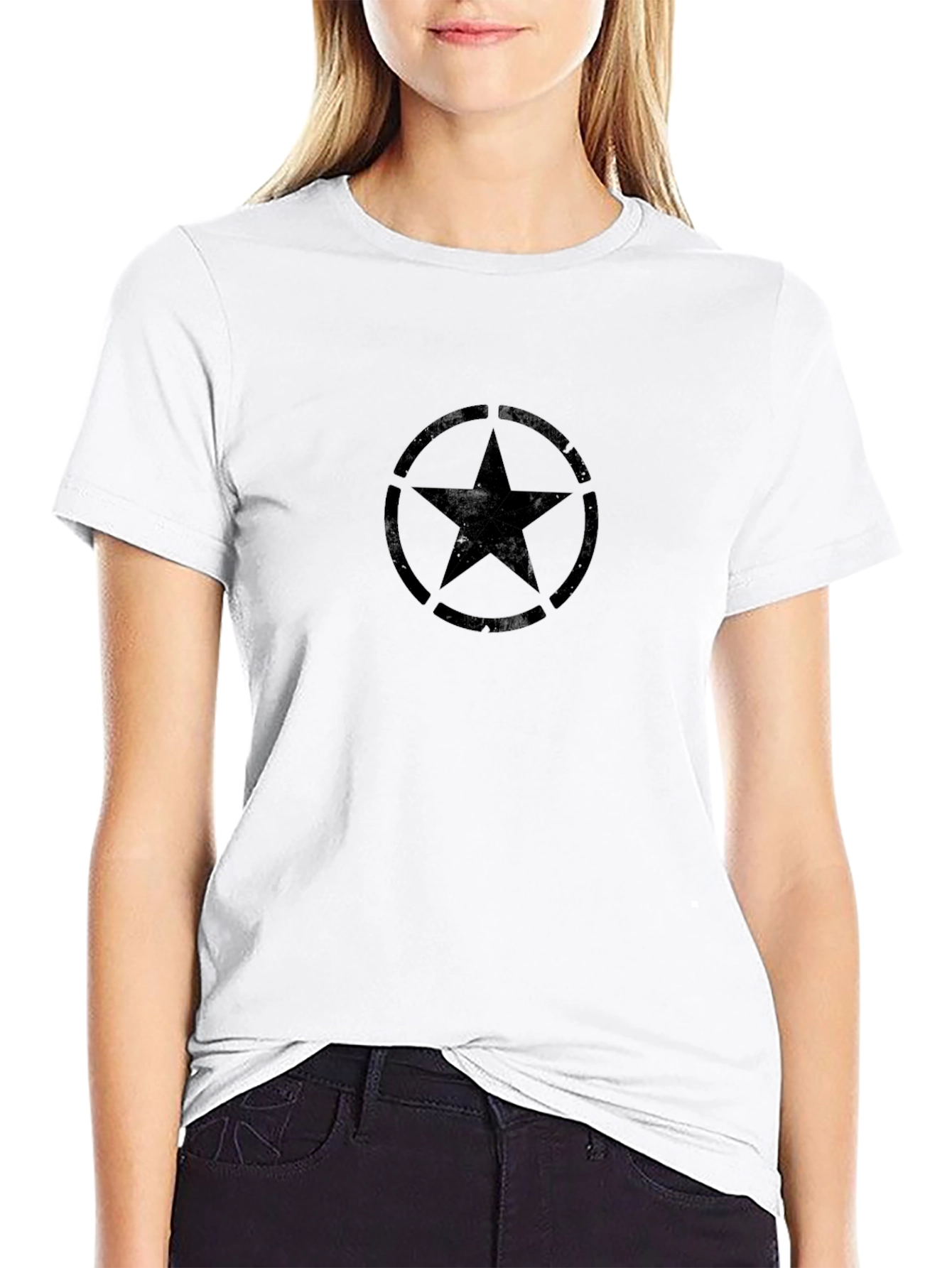 Black Star Graphic Crew Neck T-Shirt