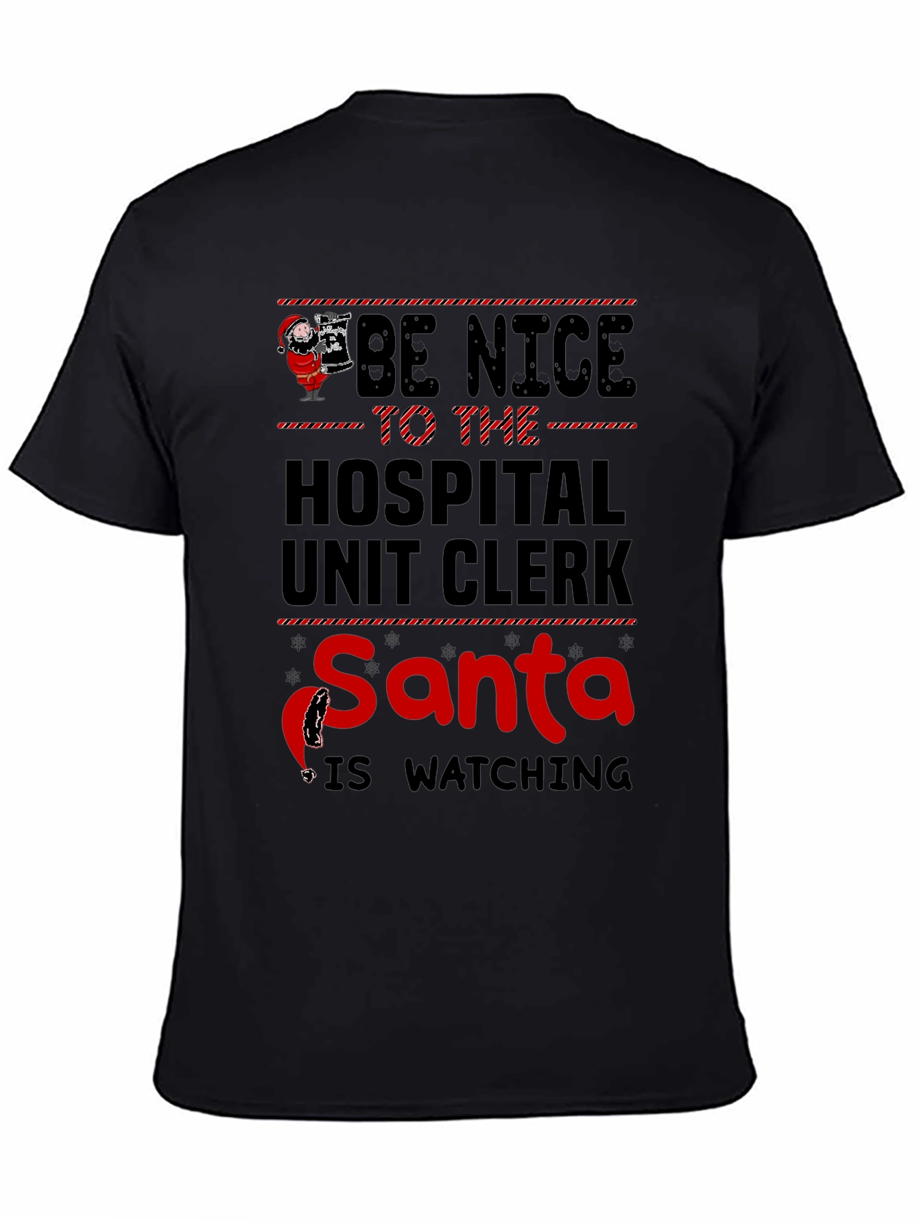 Hospital Unit Clerk Santa Watching T-Shirt