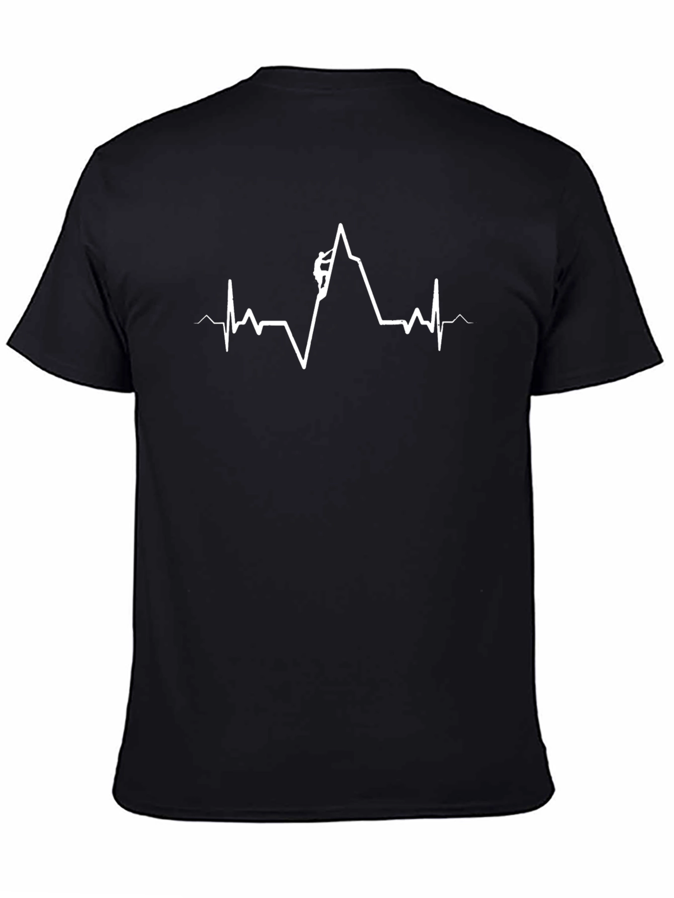Climbing Heartbeat Graphic Tee - Black
