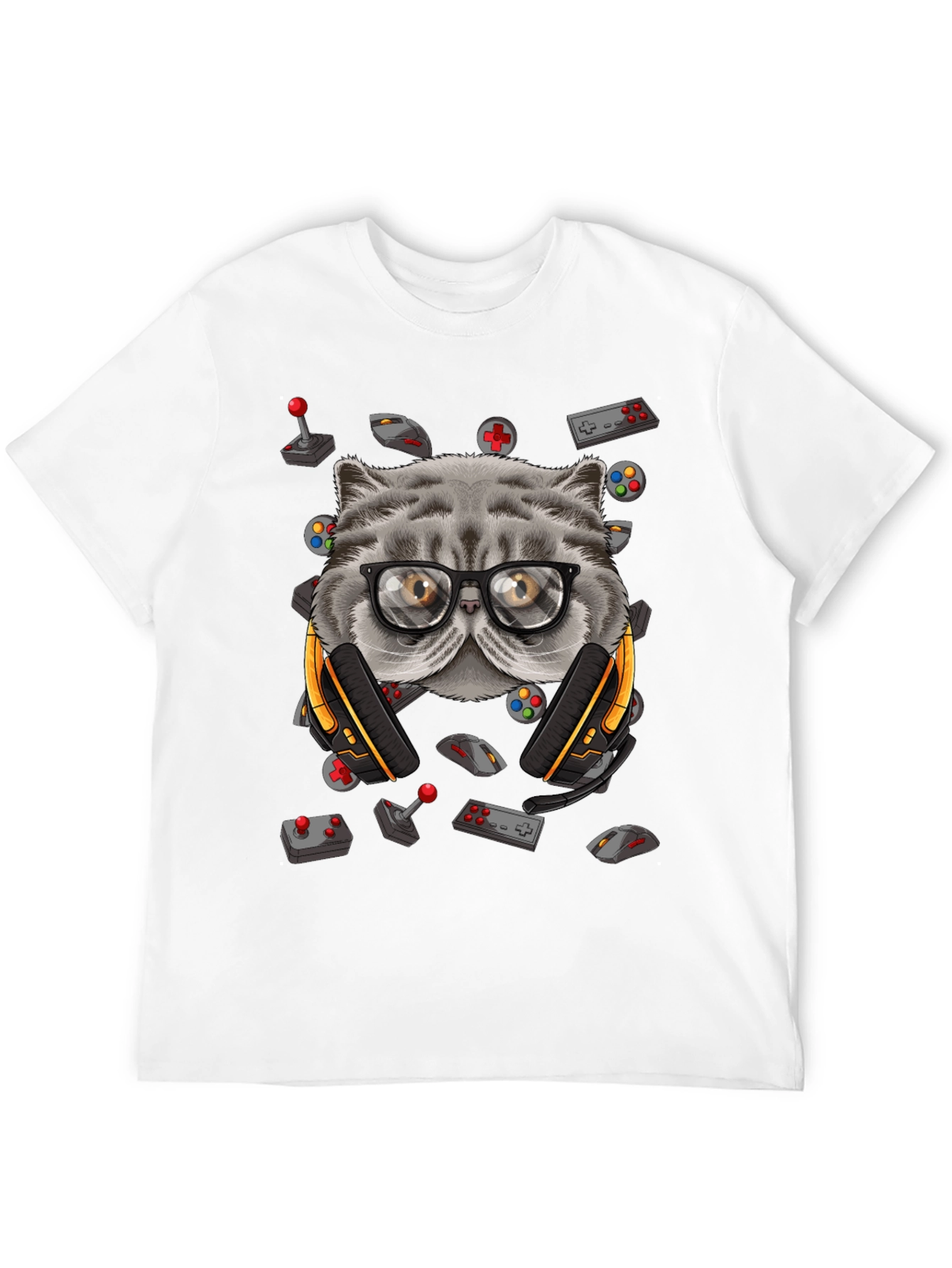 Gamer Cat T-Shirt - Funny Gaming Tee