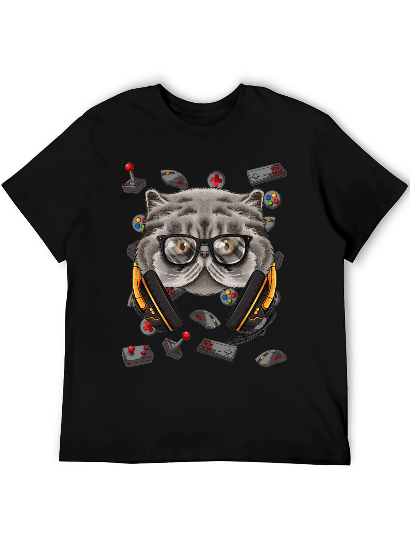 Gamer Cat T-Shirt - Funny Gaming Tee