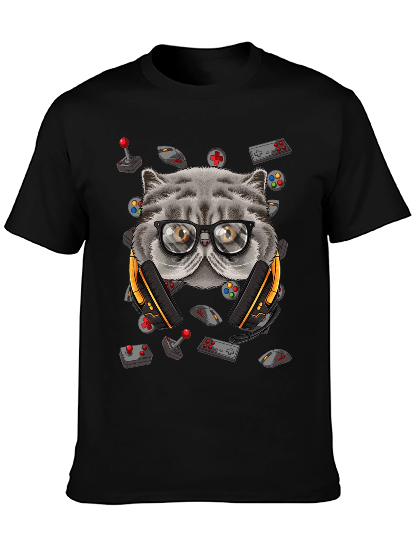 Gamer Cat T-Shirt - Funny Gaming Tee