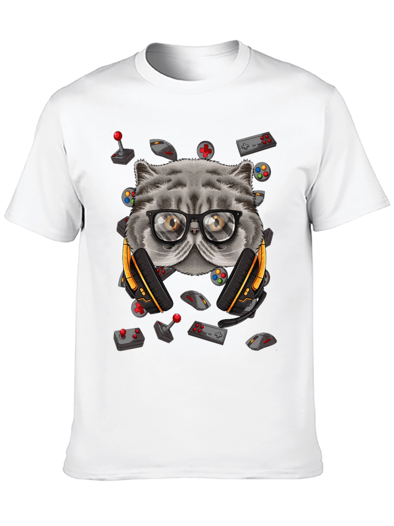 Gamer Cat T-Shirt - Funny Gaming Tee