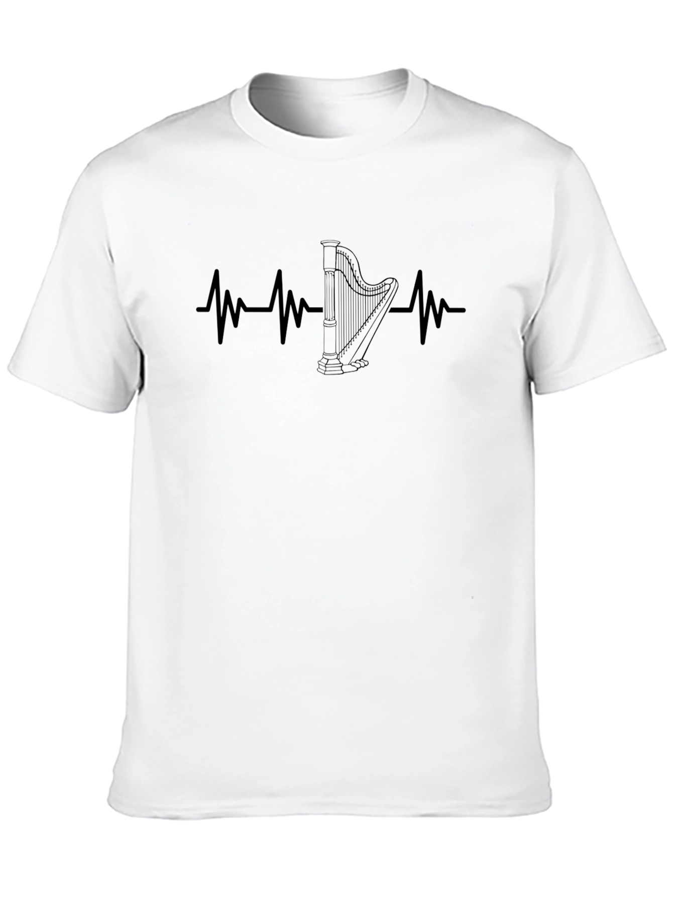 Harp Beat T-Shirt - Musician Heartbeat Tee
