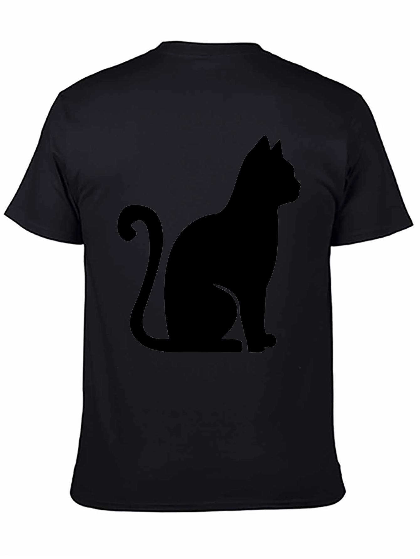 Black Cat Silhouette Graphic T-Shirt