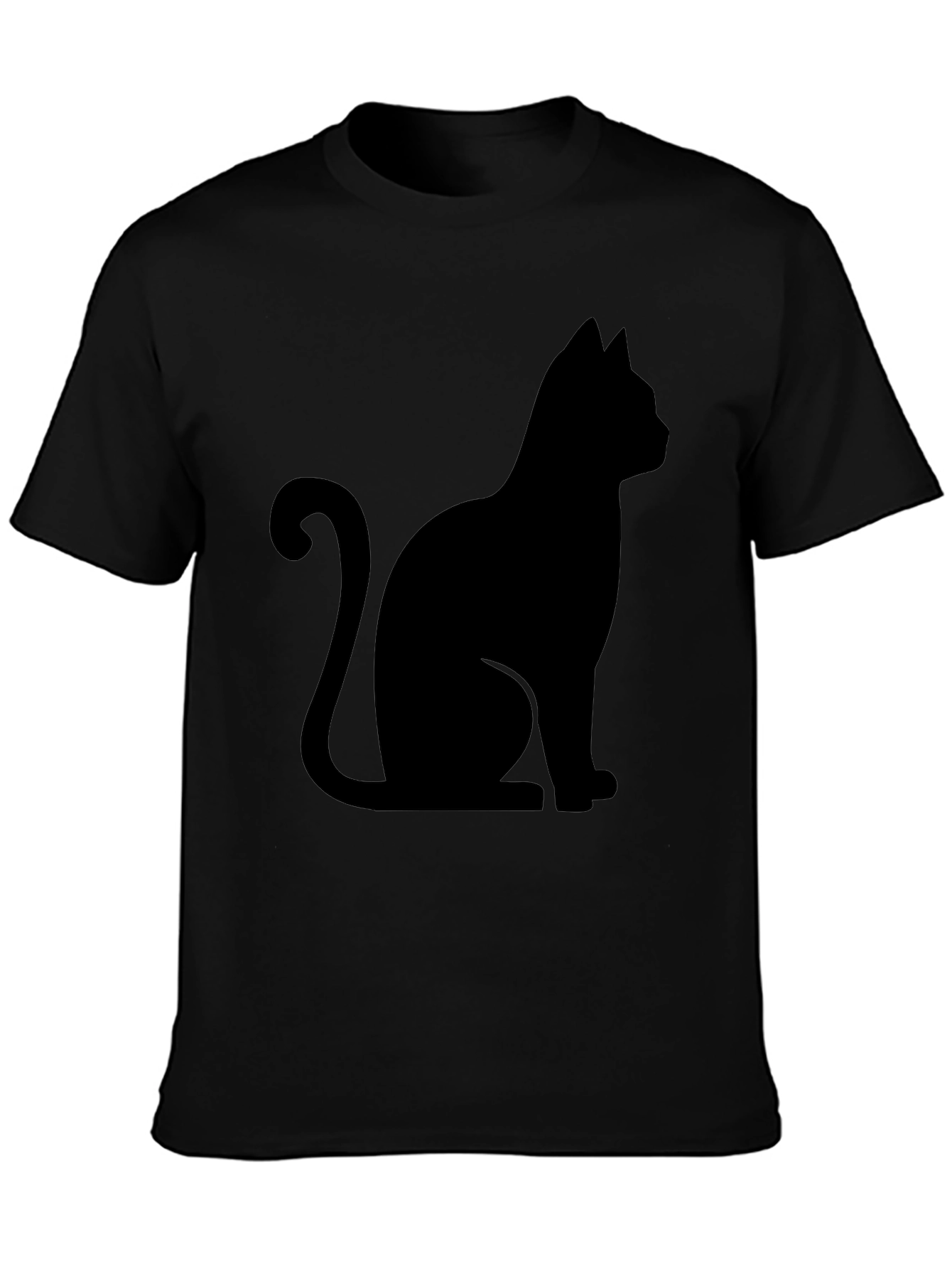 Black Cat Silhouette Graphic T-Shirt