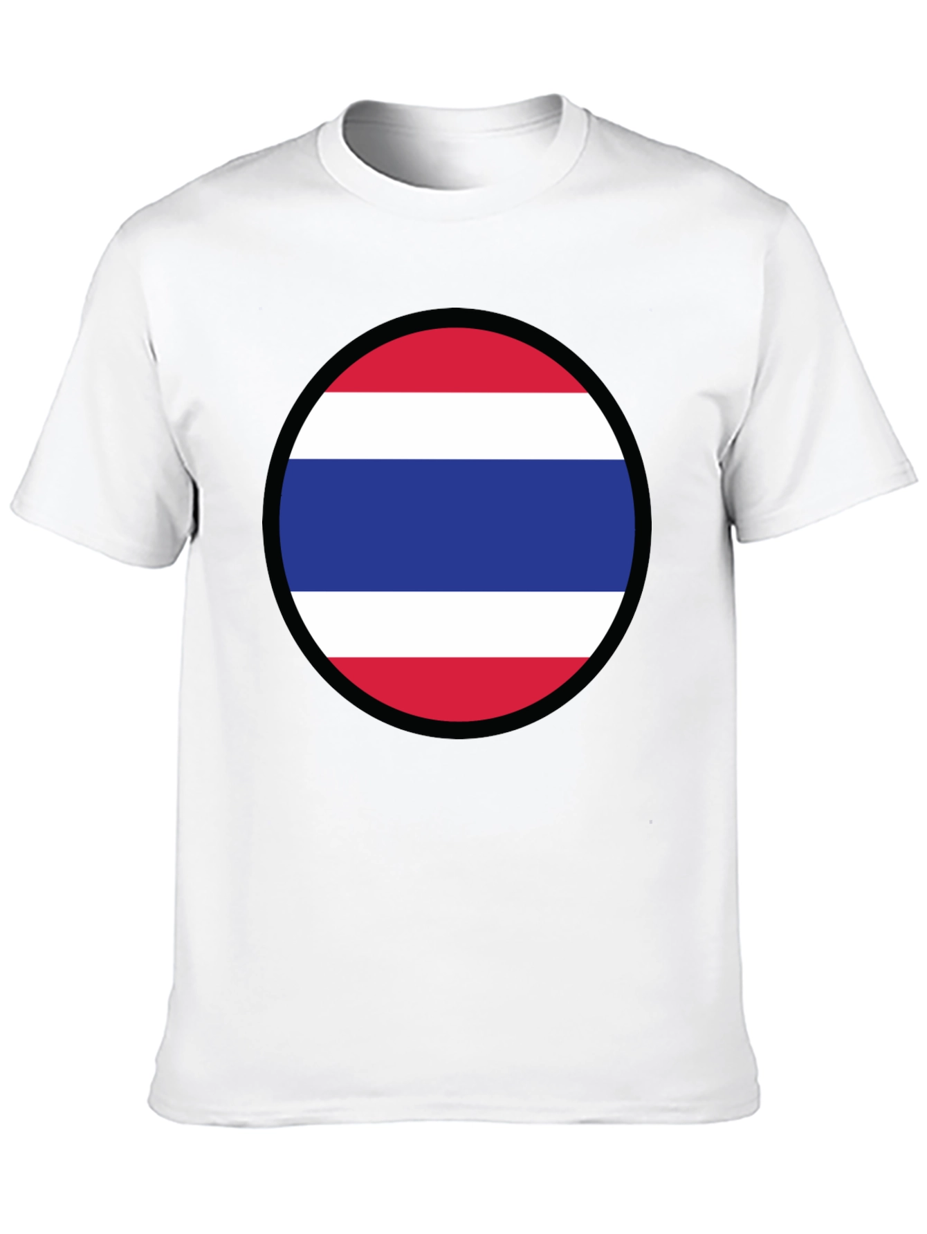 Thailand Flag T-Shirt - Black Crew Neck Tee