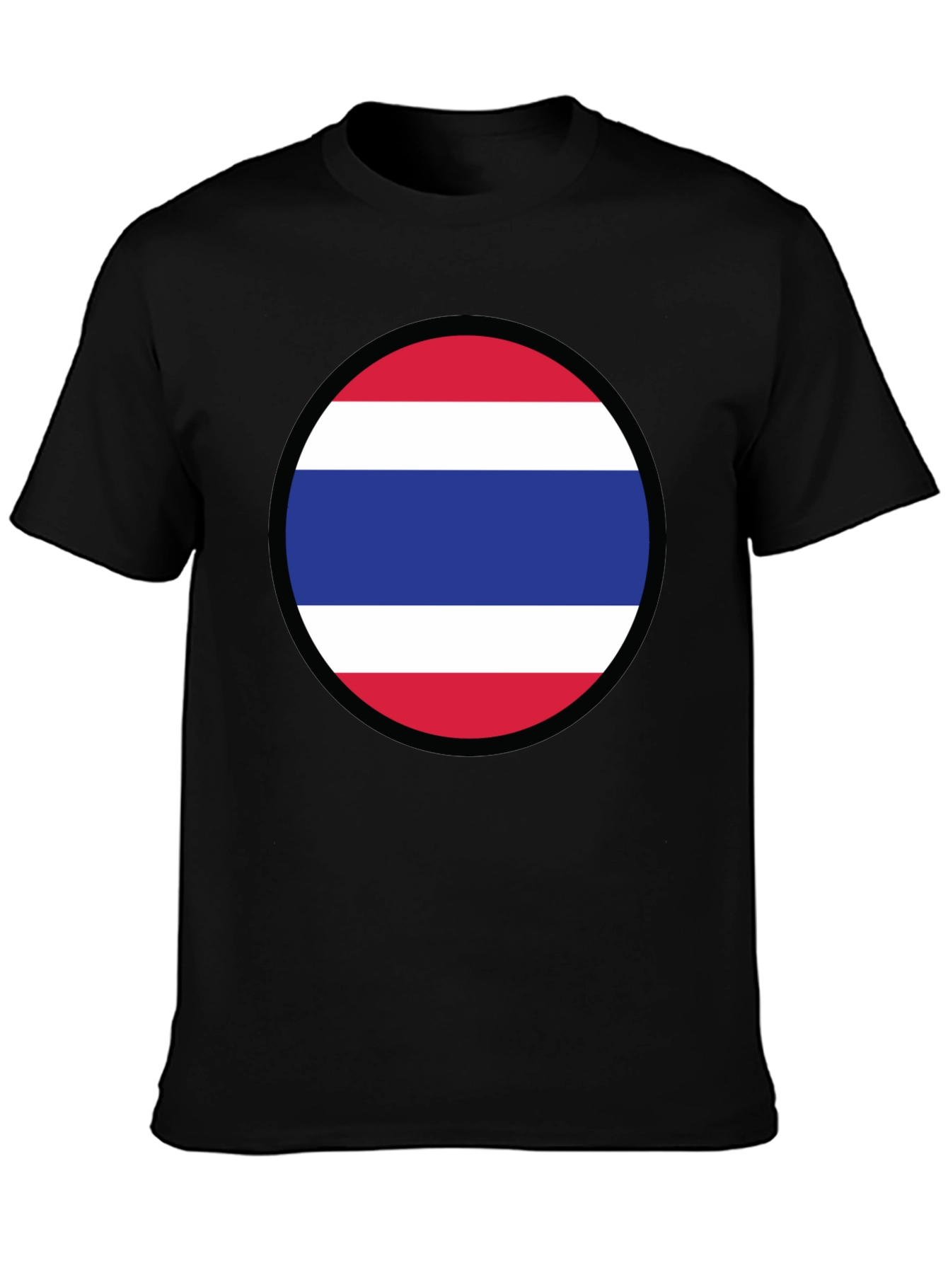 Thailand Flag T-Shirt - Black Crew Neck Tee