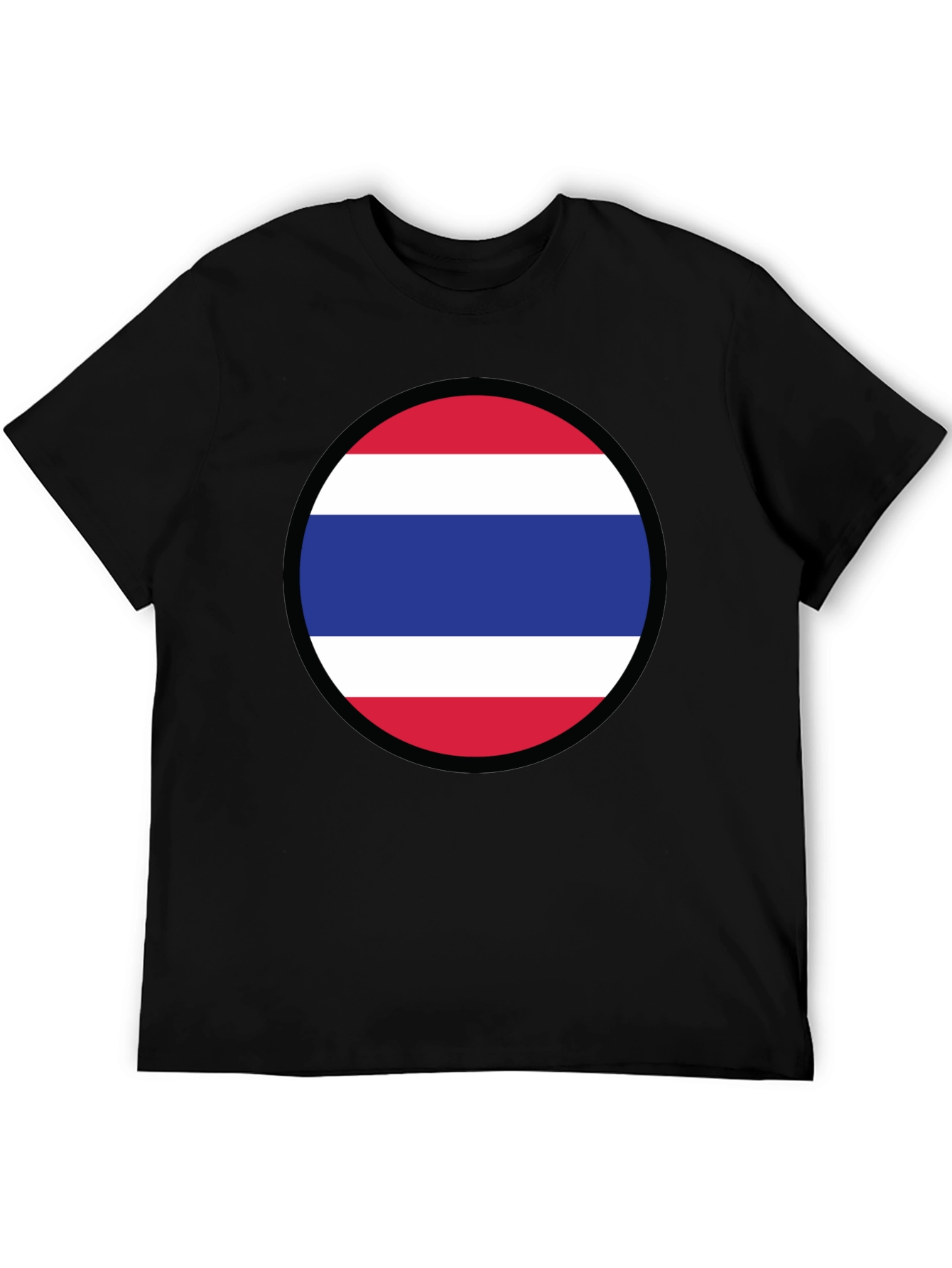 Thailand Flag T-Shirt - Black Crew Neck Tee