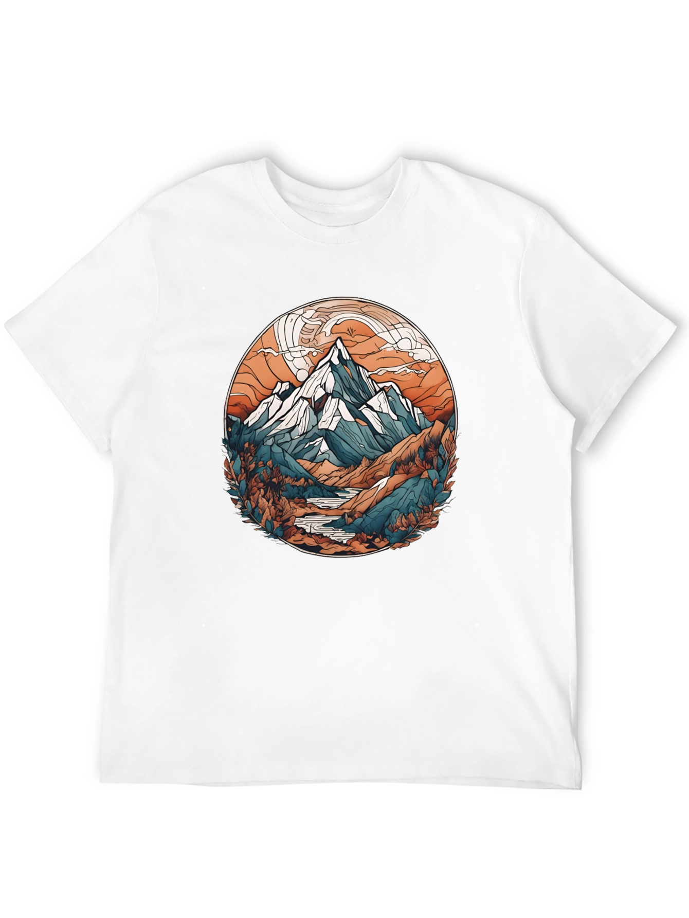 Mountain Graphic Print Black T-Shirt