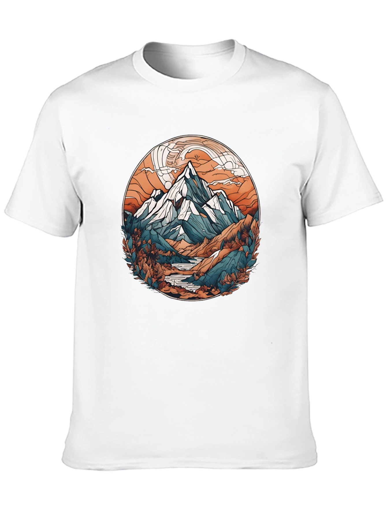 Mountain Graphic Print Black T-Shirt