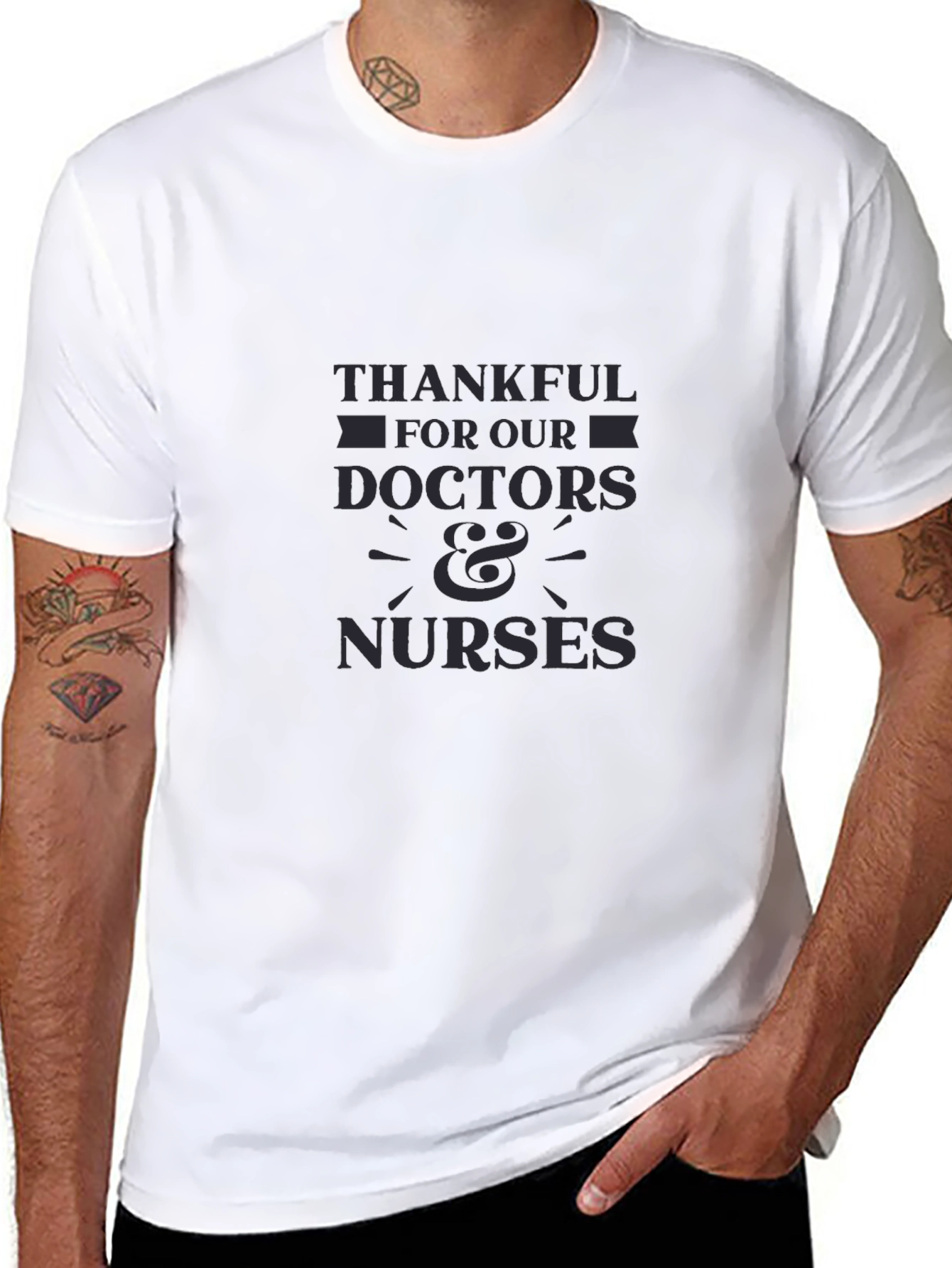 Thankful Doctors & Nurses Black T-Shirt