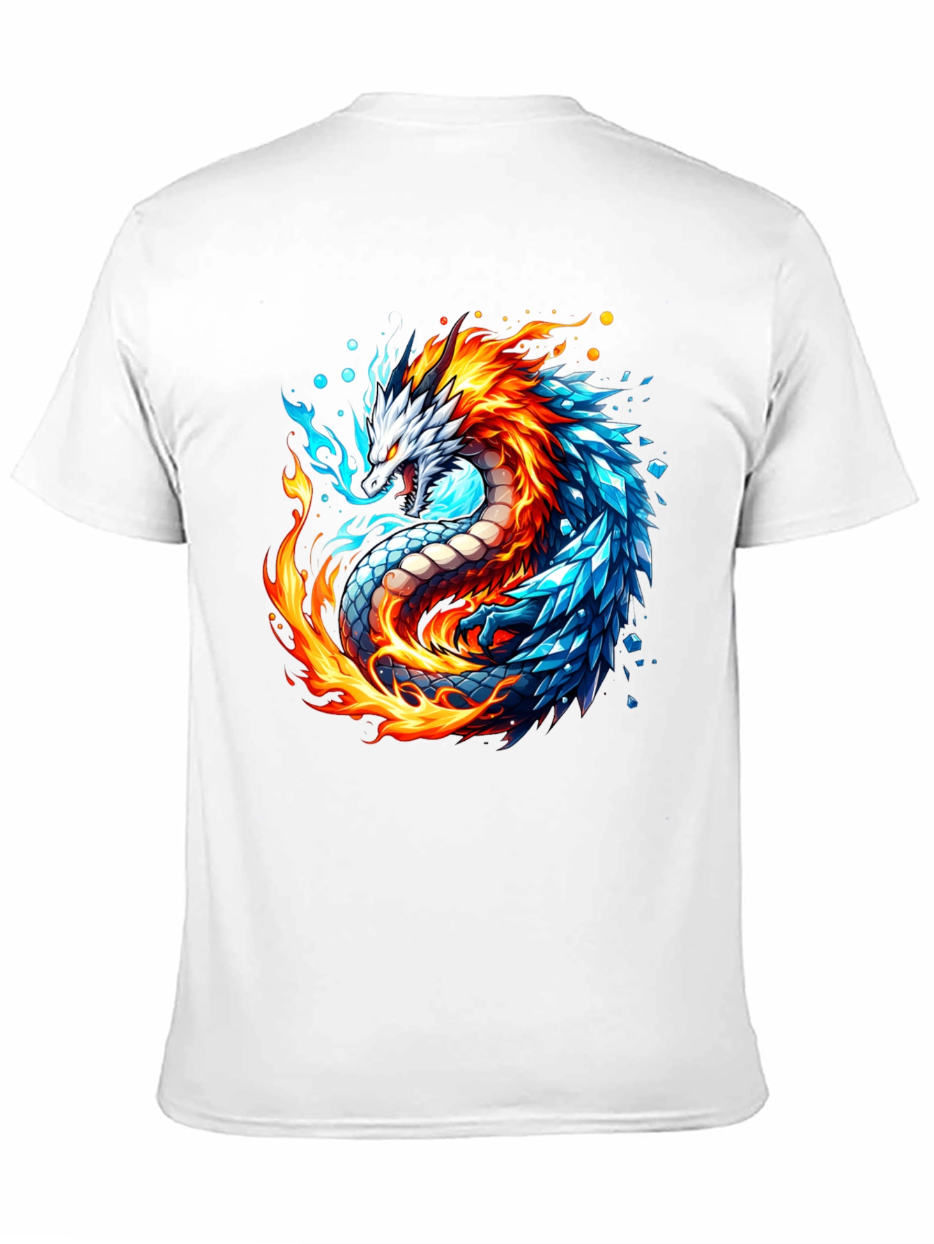 Fire and Ice Dragon Graphic T-Shirt