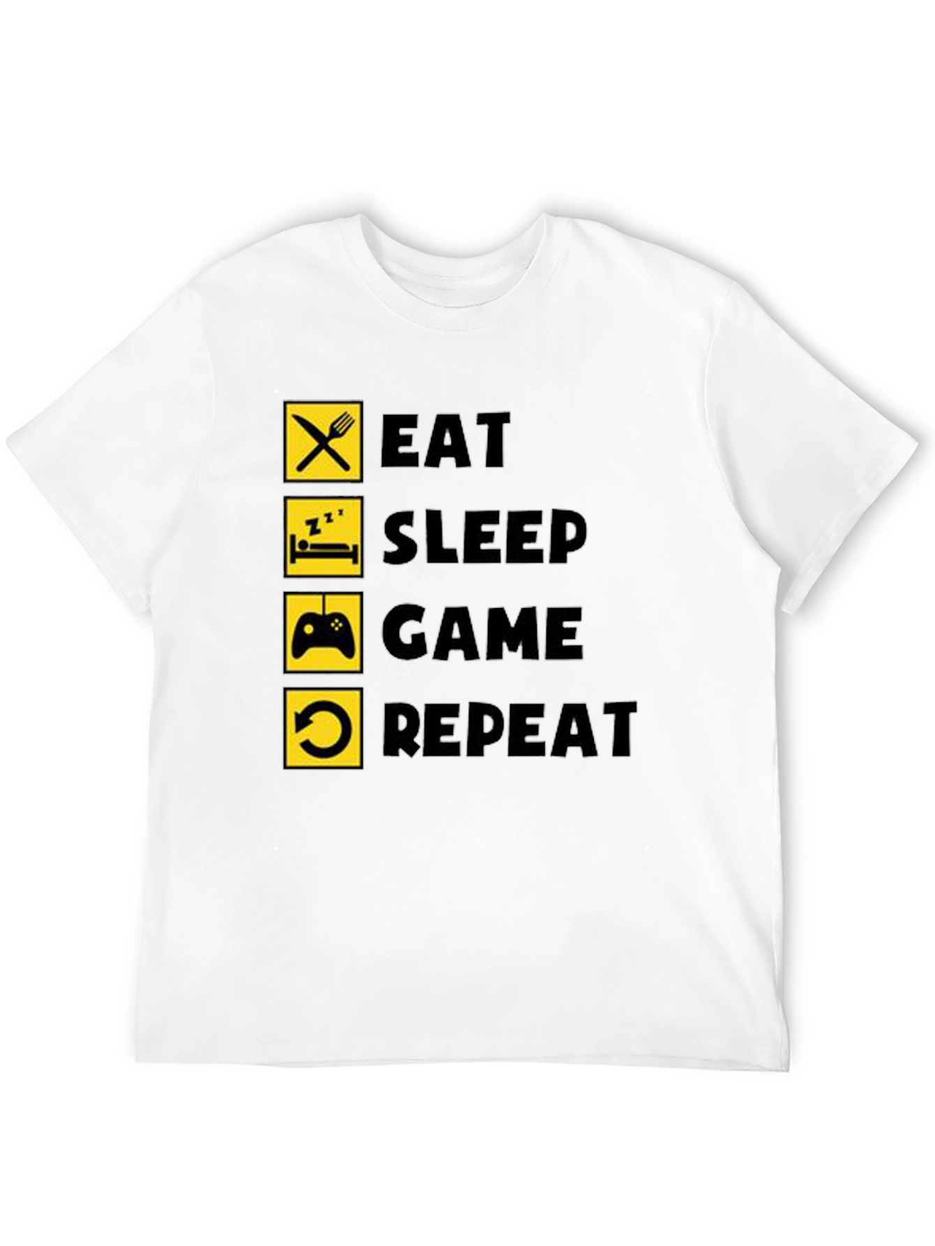 Eat Sleep Game Repeat Black T-Shirt Gamer Life
