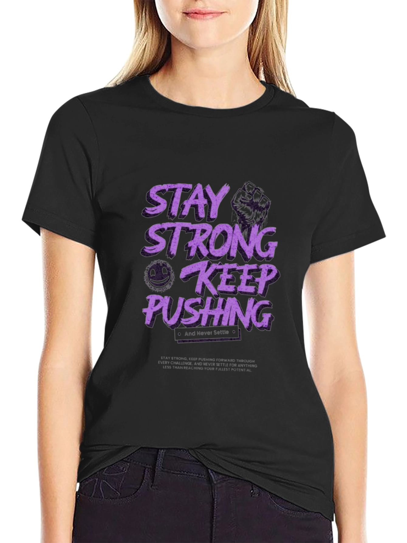 Stay Strong Graphic Print T-Shirt
