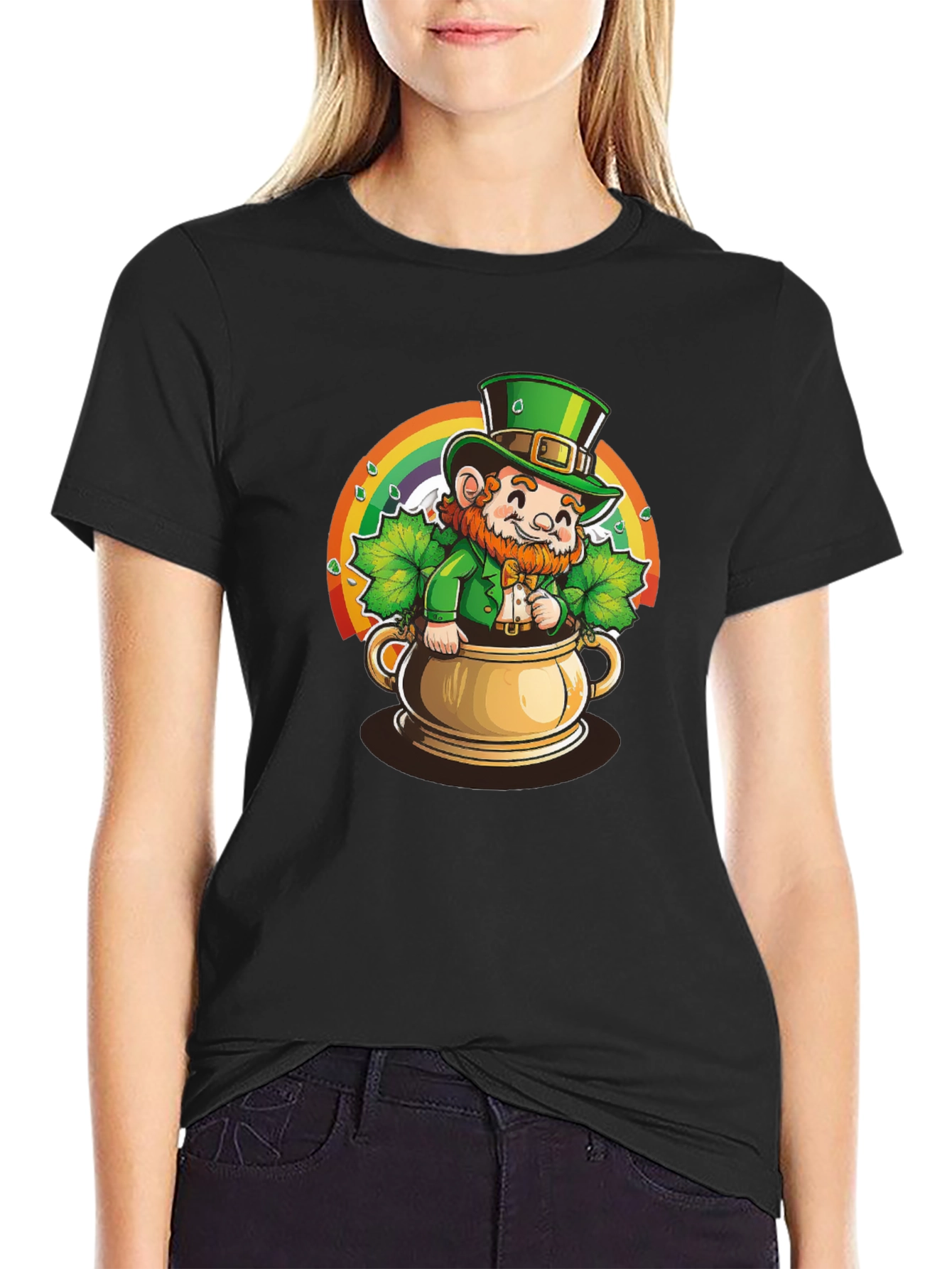 Lucky Leprechaun Black Graphic Tee