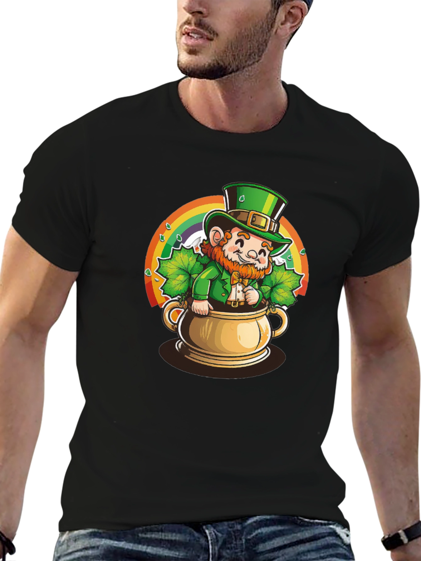 Lucky Leprechaun Black Graphic Tee
