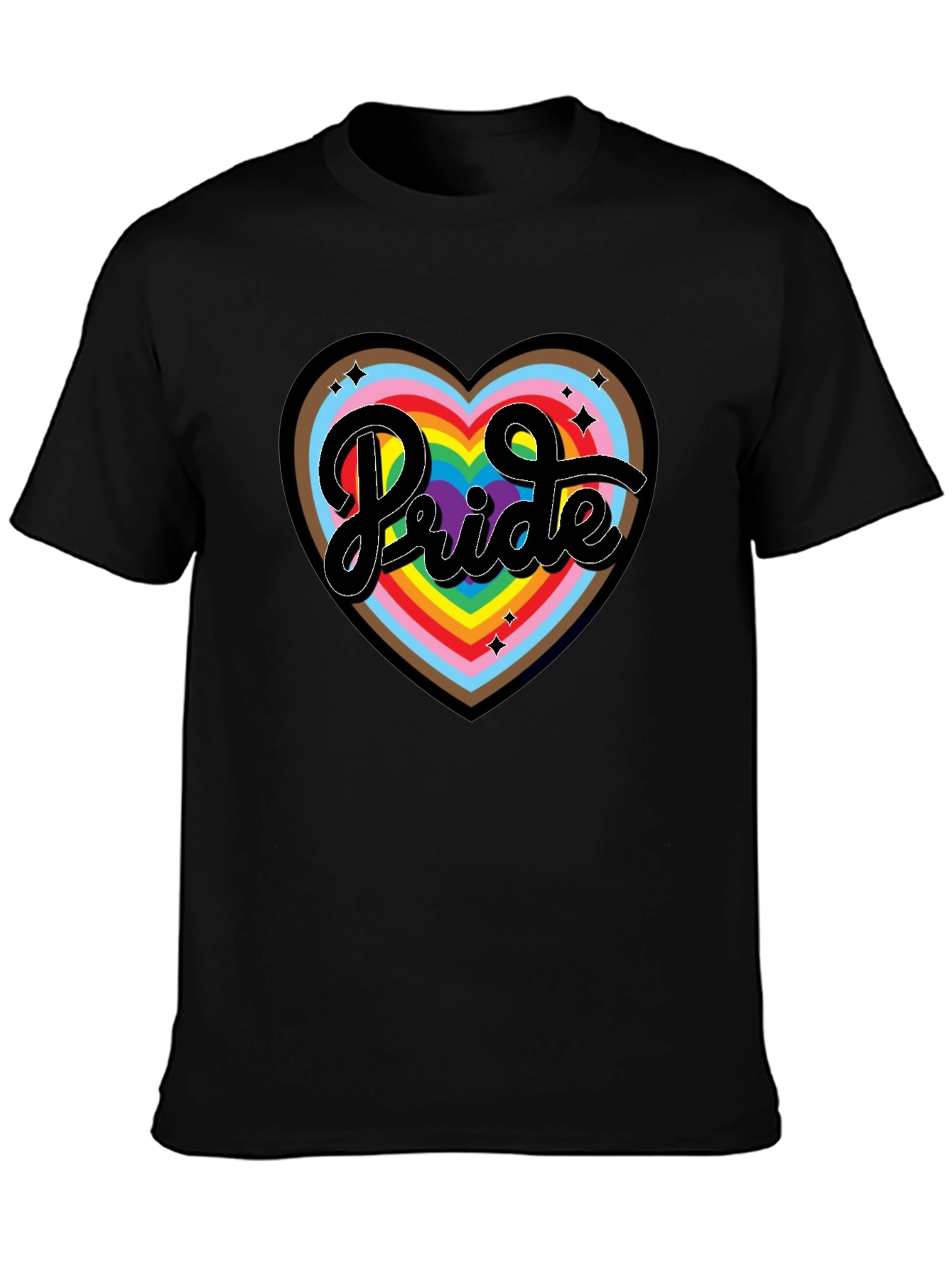 Pride Heart Graphic T-Shirt - Black