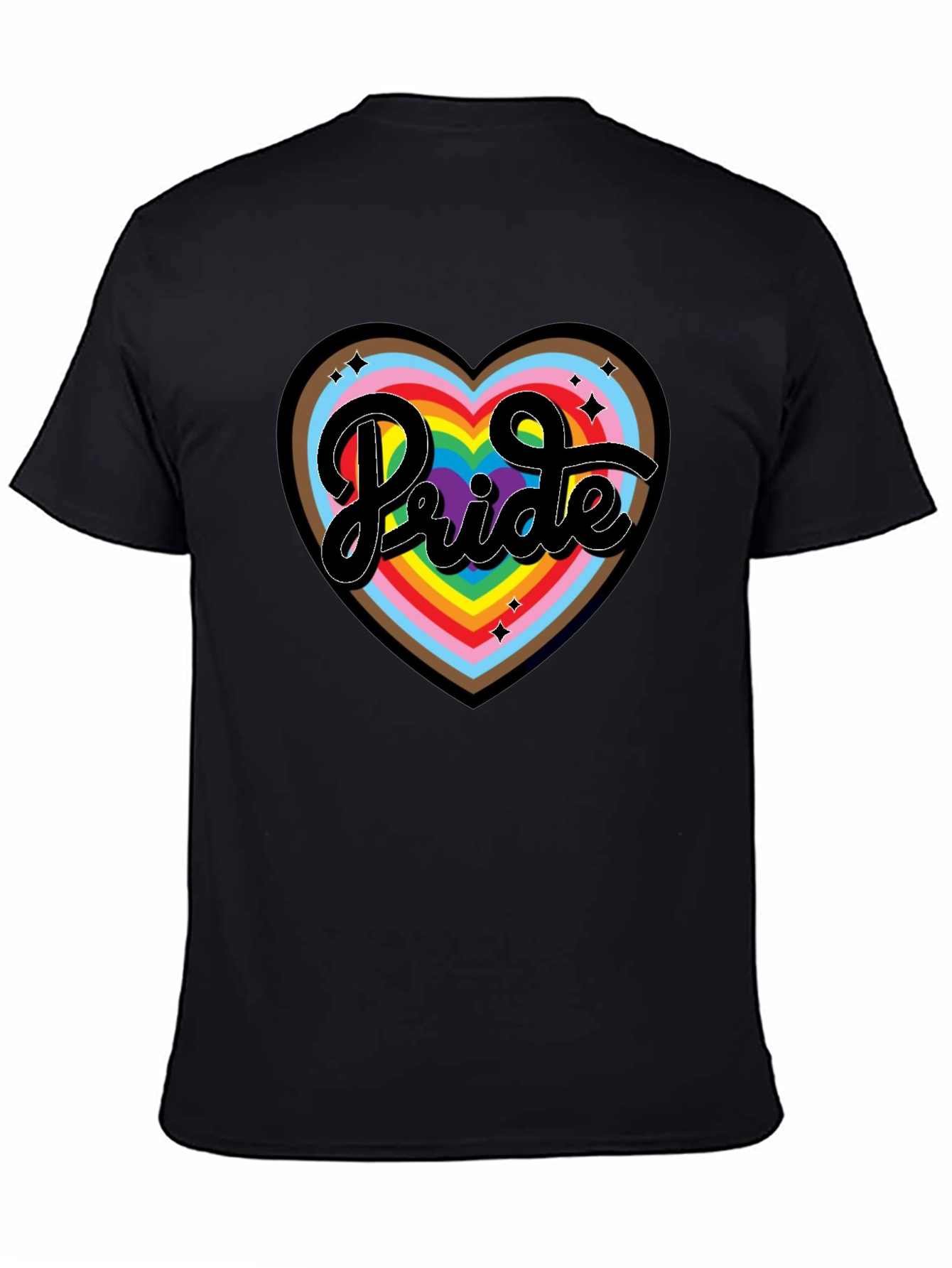 Pride Heart Graphic T-Shirt - Black