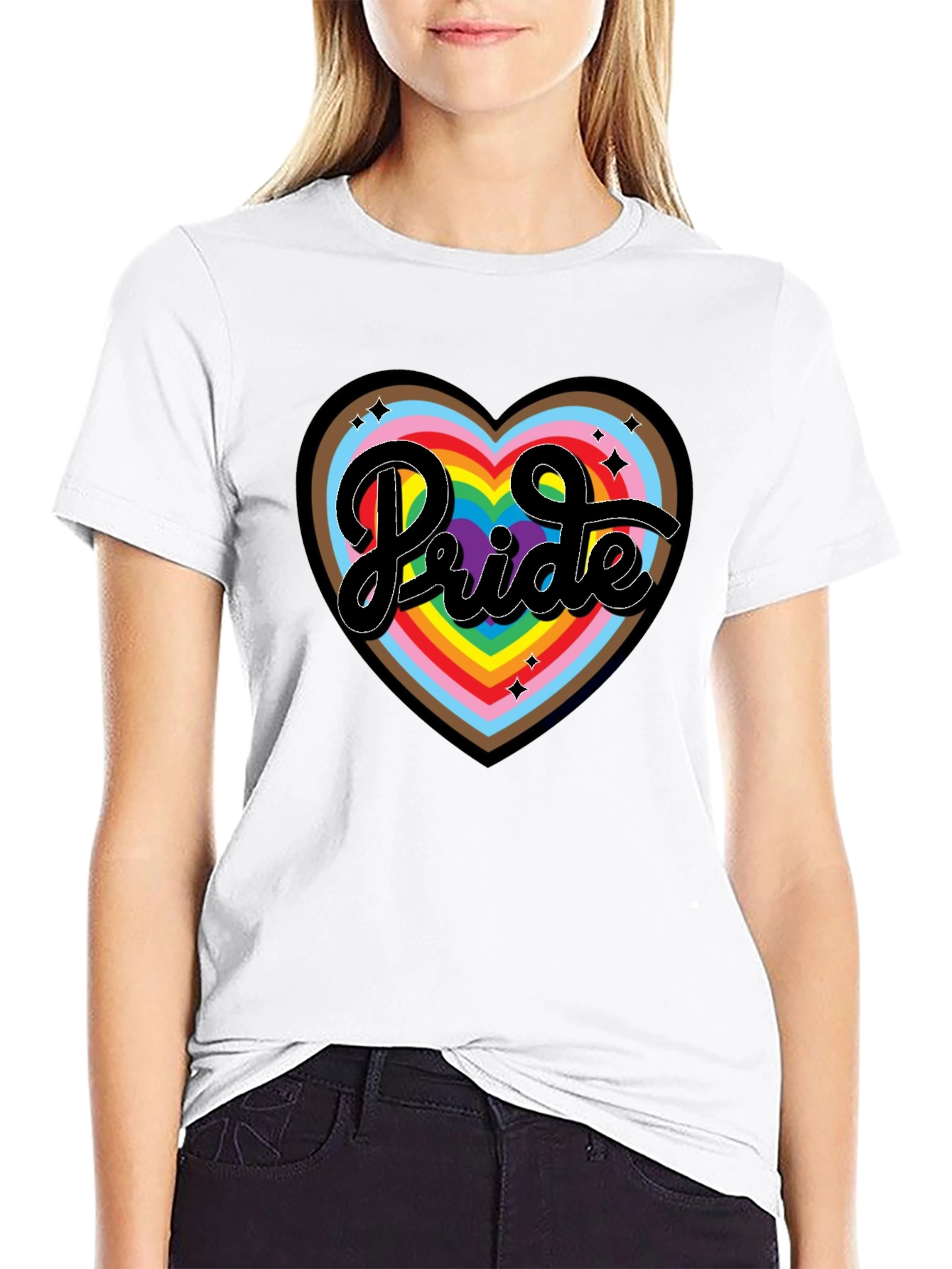 Pride Heart Graphic T-Shirt - Black
