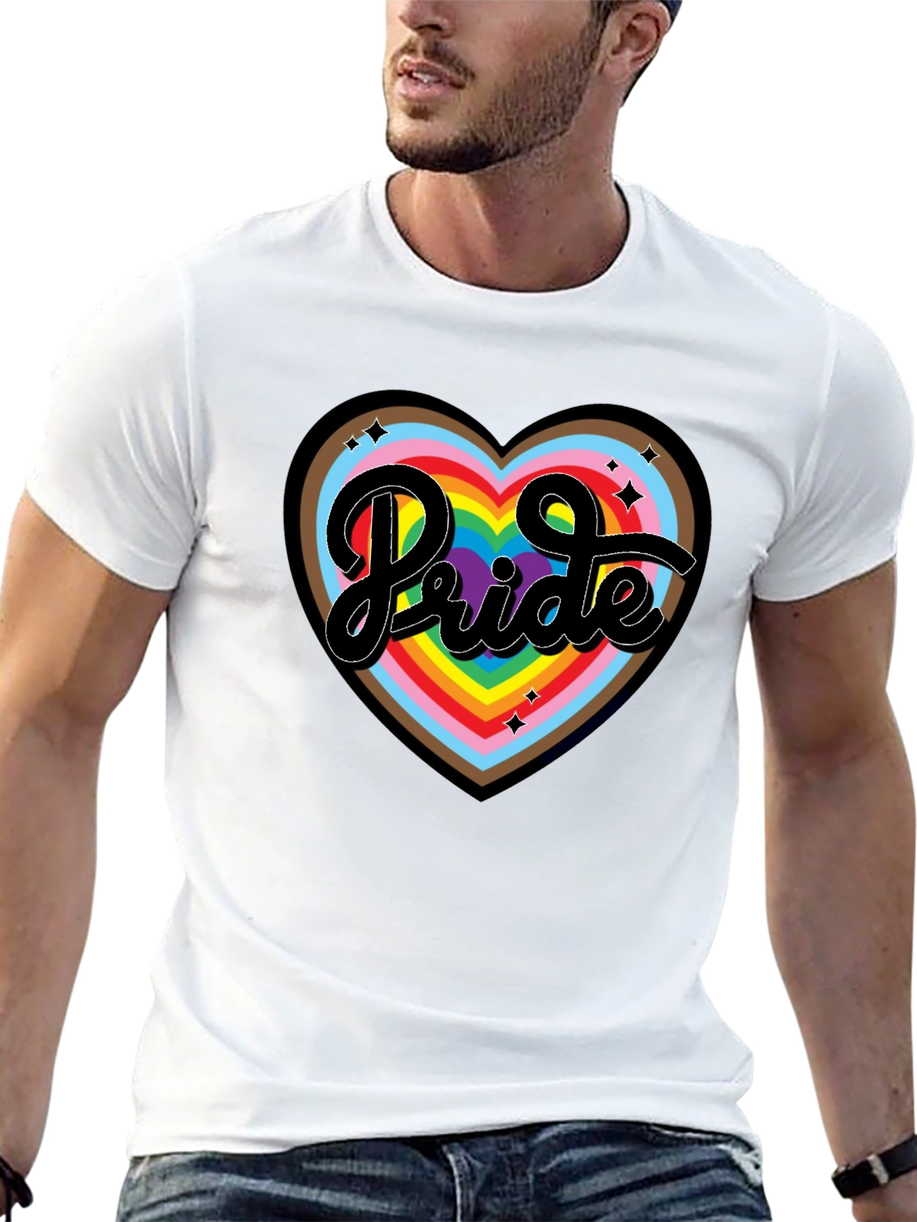 Pride Heart Graphic T-Shirt - Black