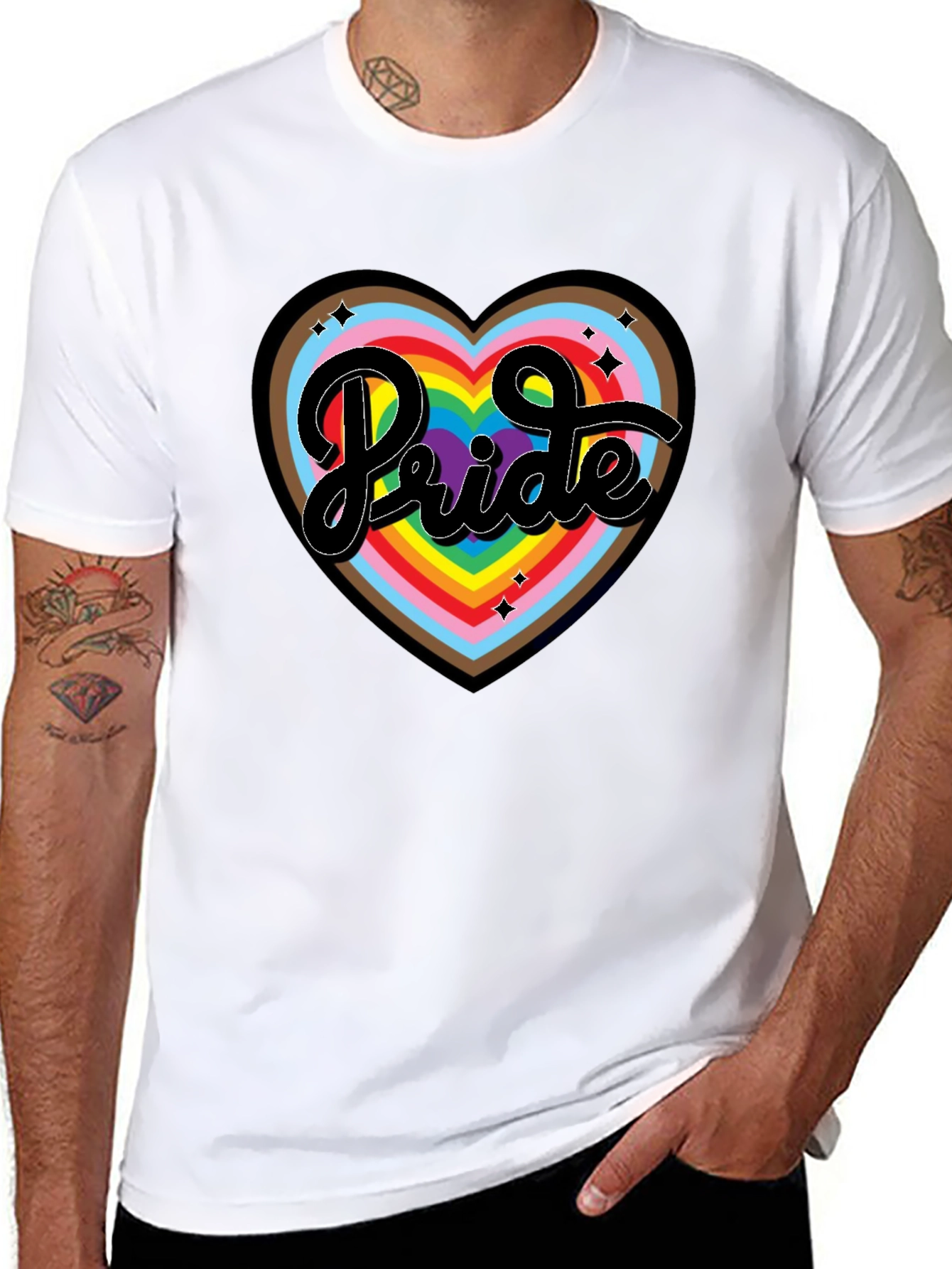 Pride Heart Graphic T-Shirt - Black