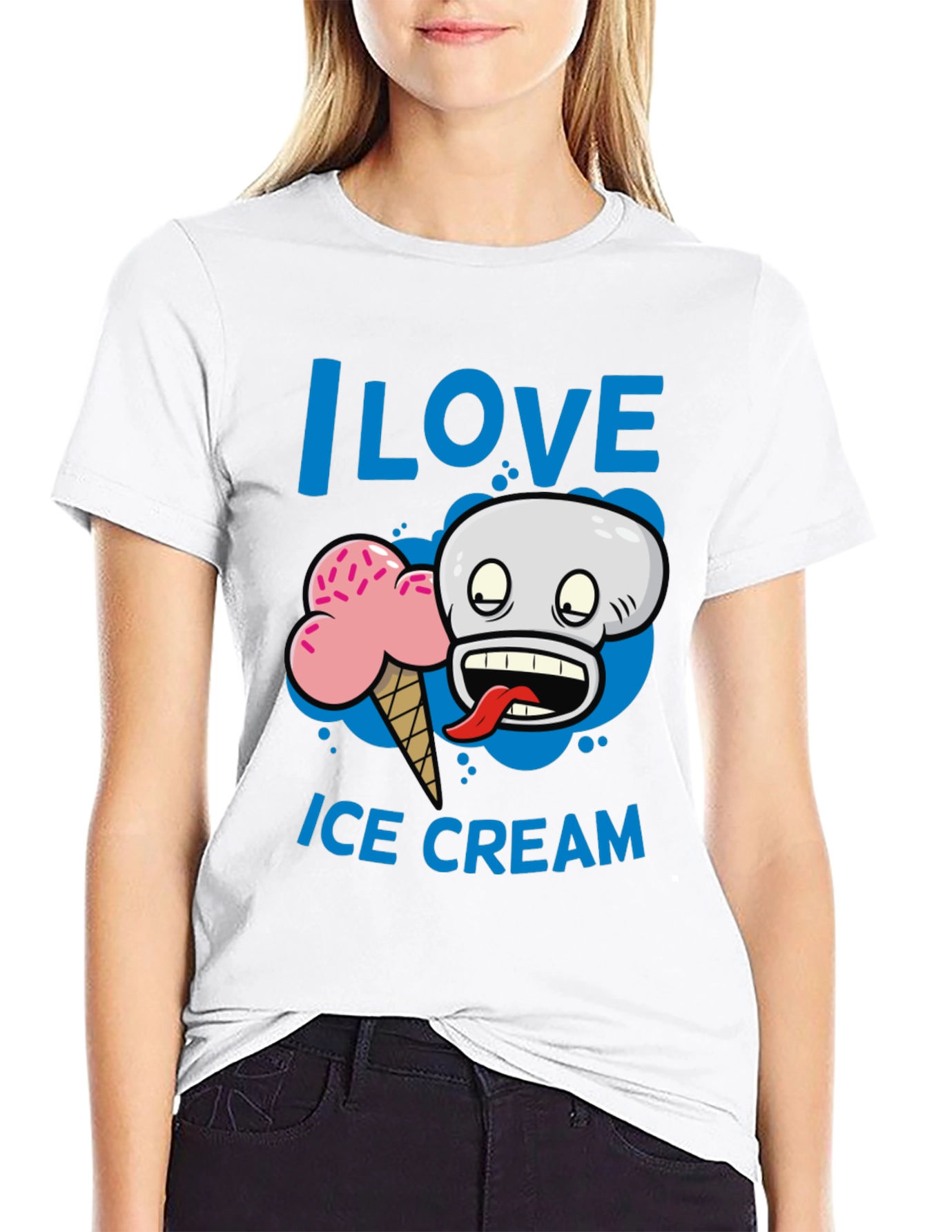 I Love Ice Cream Graphic Print Mens T-Shirt