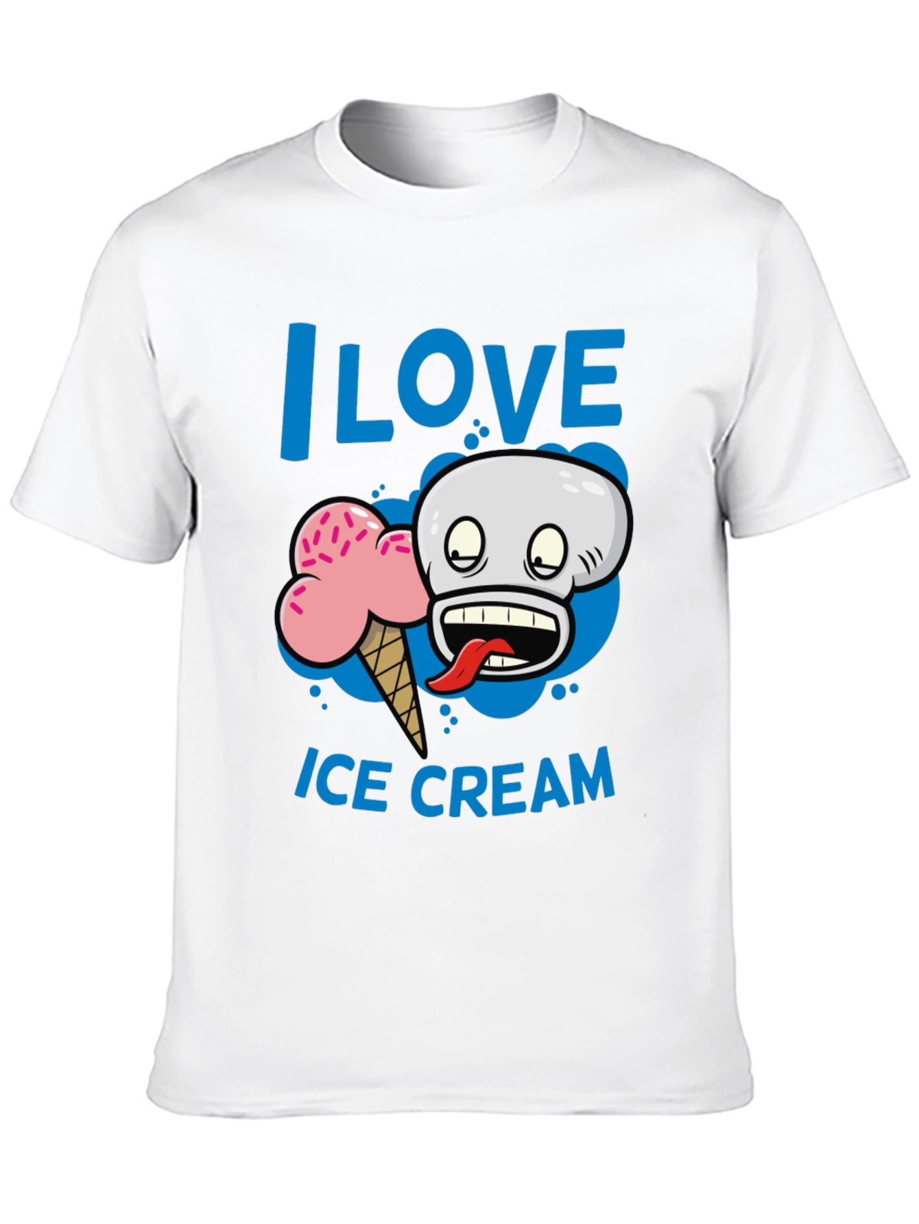 I Love Ice Cream Graphic Print Mens T-Shirt