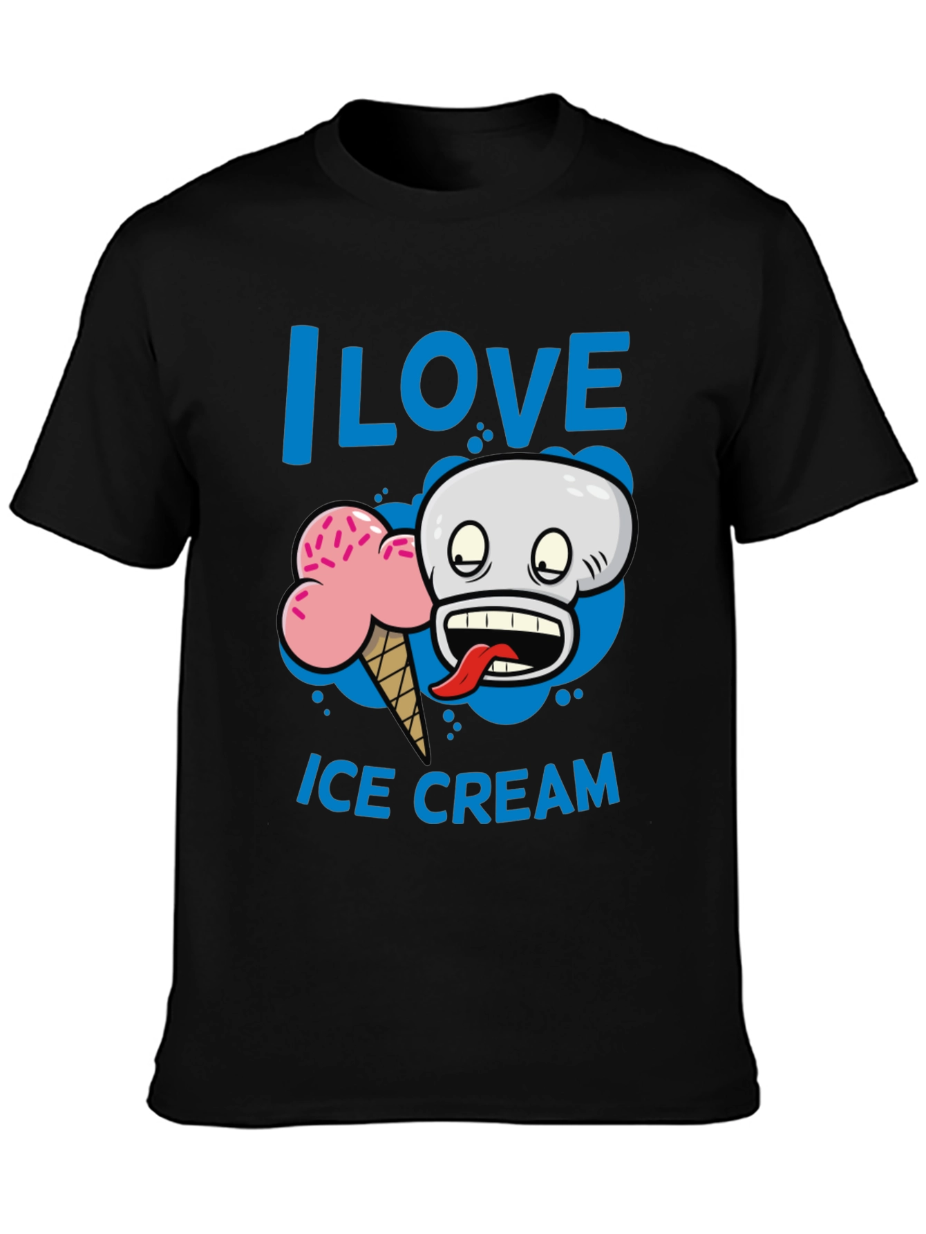 I Love Ice Cream Graphic Print Mens T-Shirt