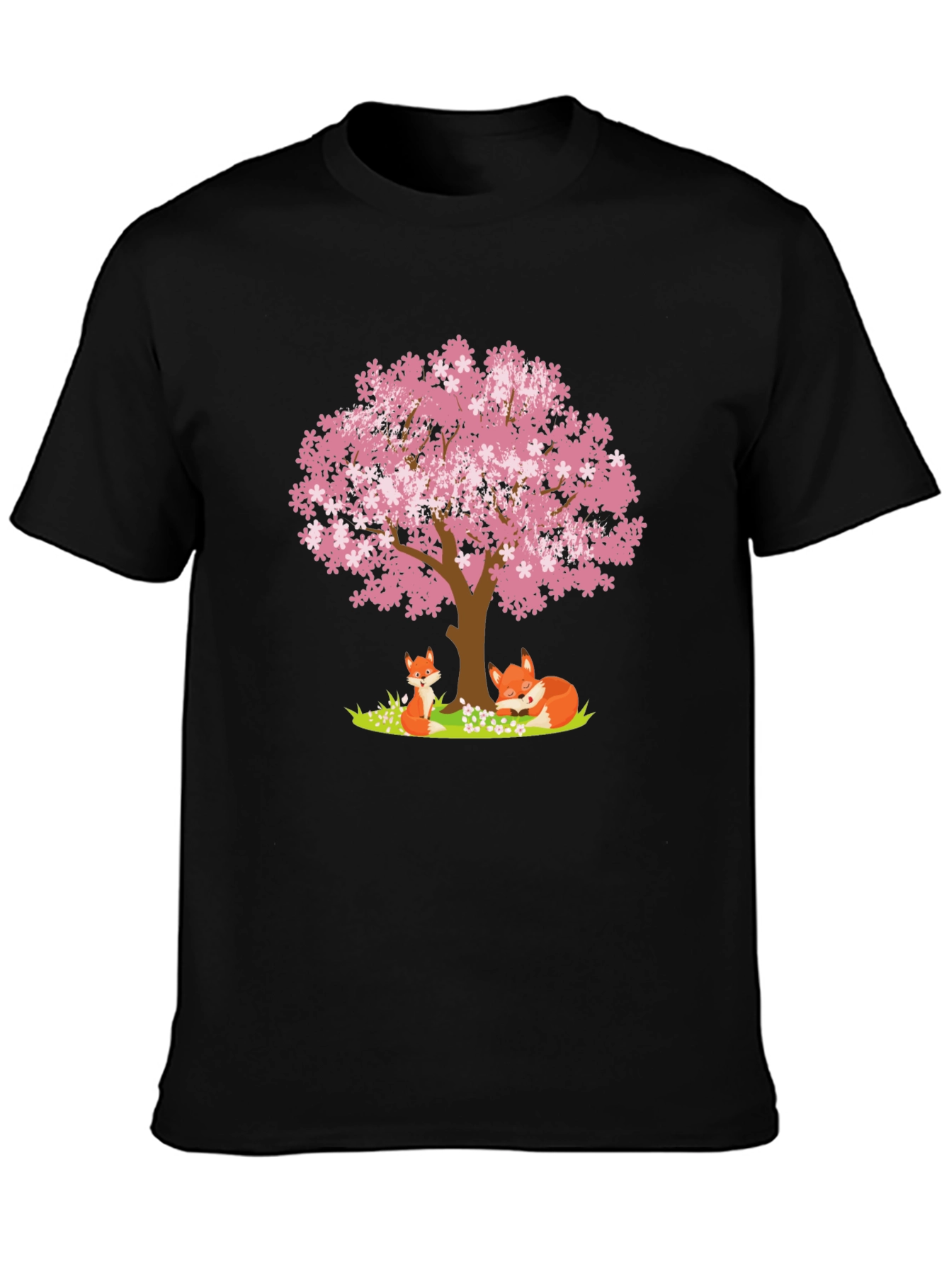 Fox & Cherry Blossom Tree Graphic Tee